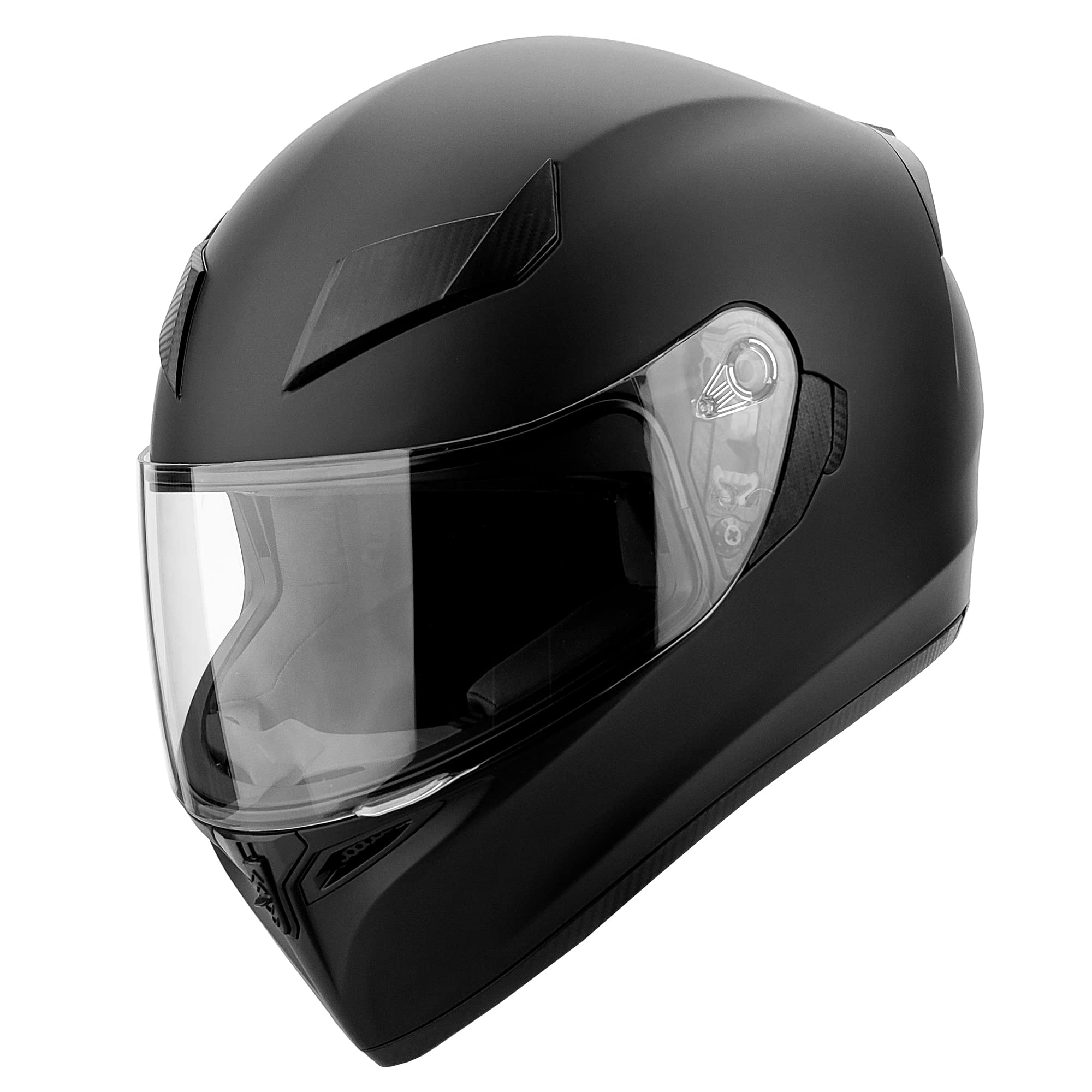 Gdm Ghost Full Face Motorcycle Helmet - Matte Black, Small (Clear & Tinted Shields)