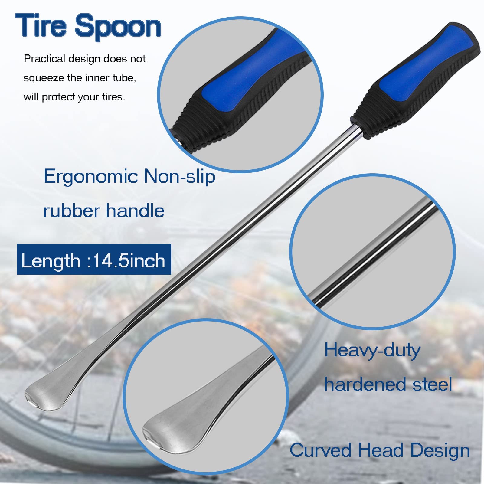 14.5''Tire Spoons Motorcycle Dirt Bike Tire Changing Tools Iron Set ,Tire Spoon Levers Tire Changer Kit For Atv Lawn Mower With