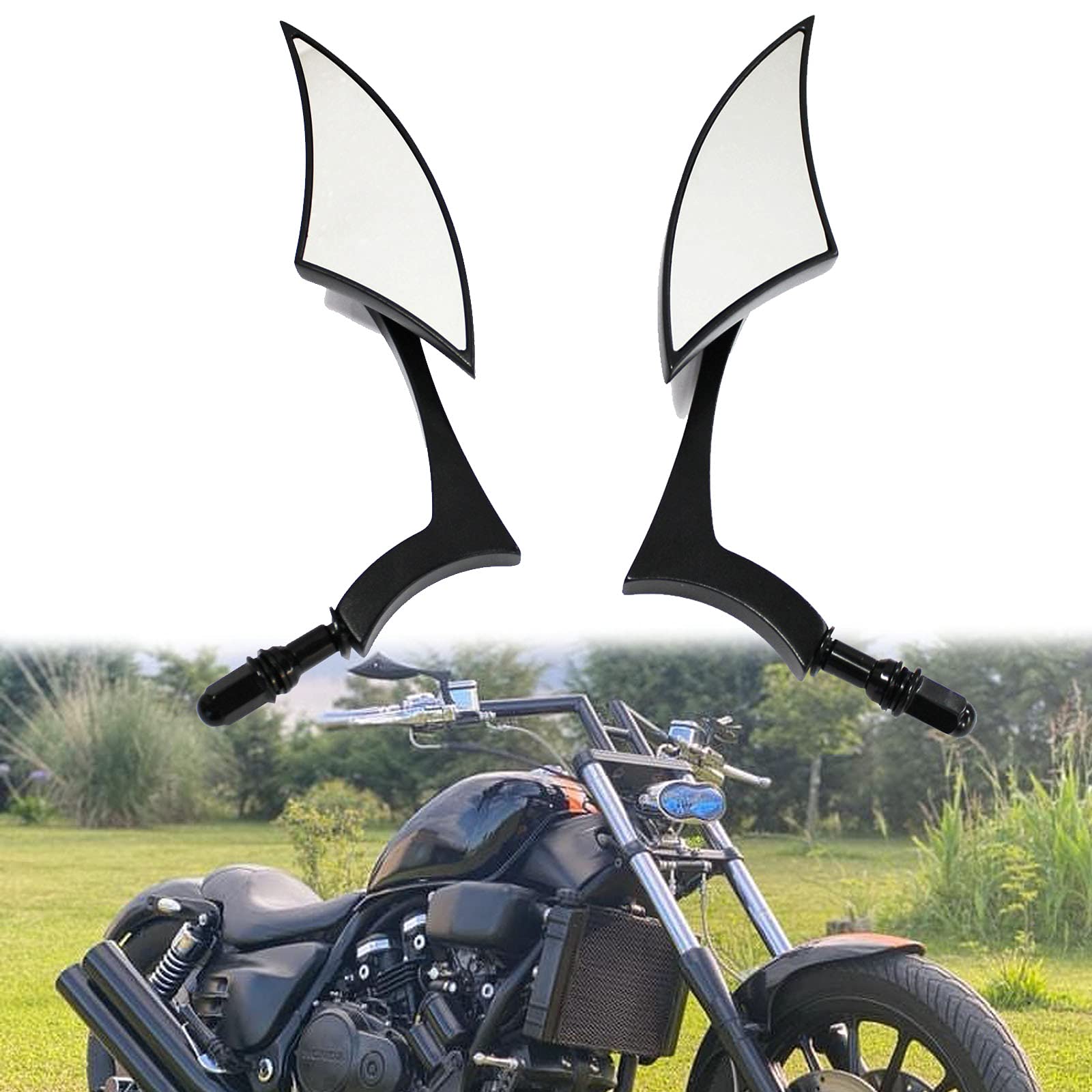 Motorcycle Black Blade Rear View Mirrors For Harley Cruiser Bobber Chopper Sportster 883 1200