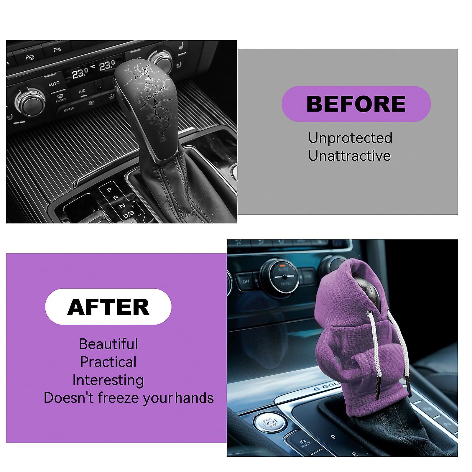 Gear Shift Hoodie, Universal Car Shift Knob Cover, Mini Hoodie For Car Shifter, Automotive Interior Cute Gadgets Car Accessories