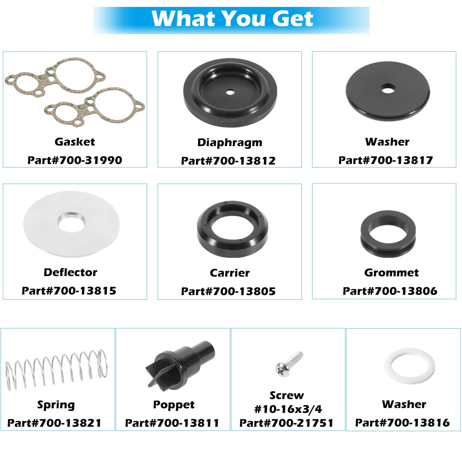 803062T1 Poppet Valve Kit Fit for Mercury 135-200hp 2.0L 2.5L V6, for Magnum II Magnum III XR4 XR6 V135 V150 V175 V200 Replace O