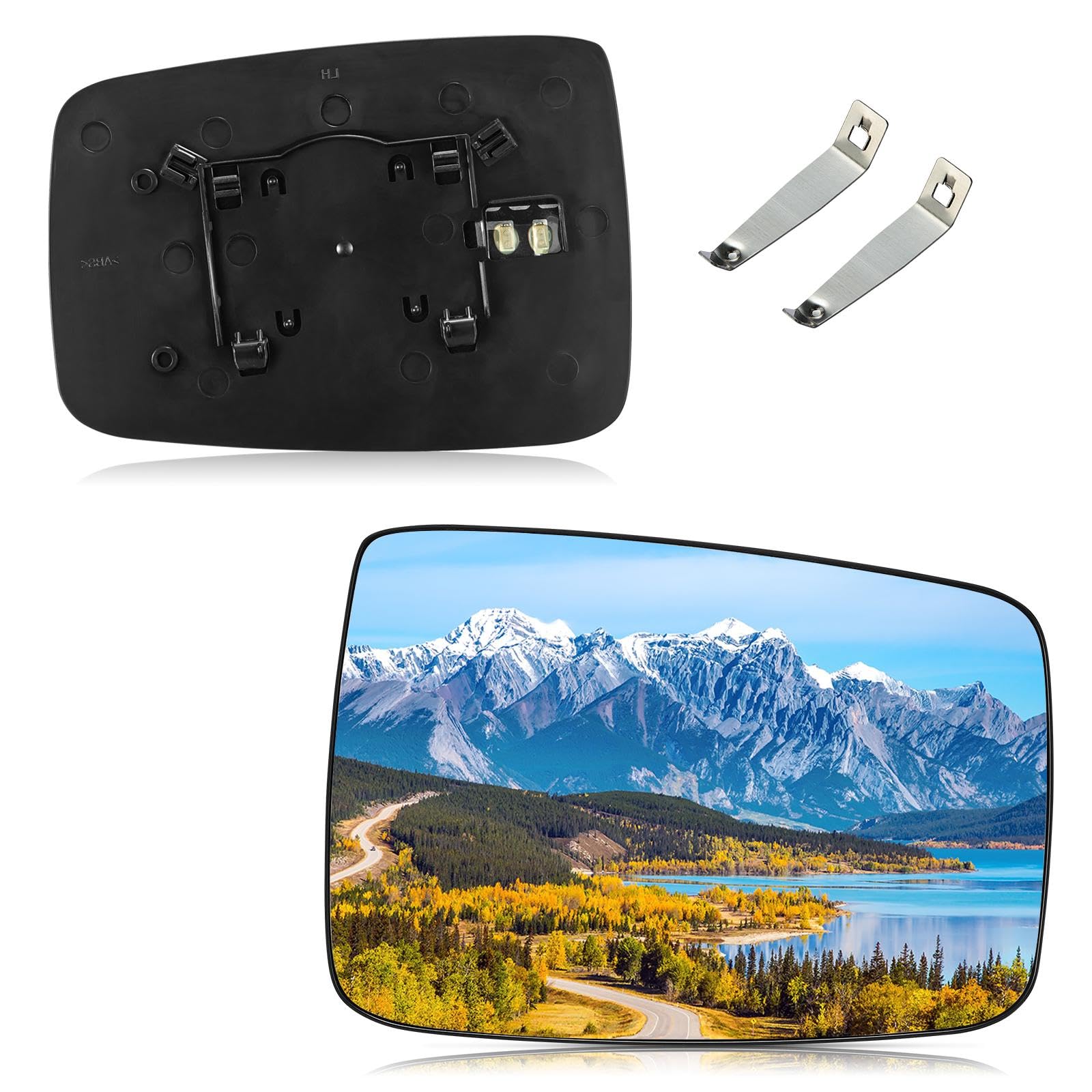 BDFHYK Passenger Right Side Heated Mirror Glass Compatible with Dodge Ram 1500 2500 2009-2018 Side View Exterior Convex Mirror w