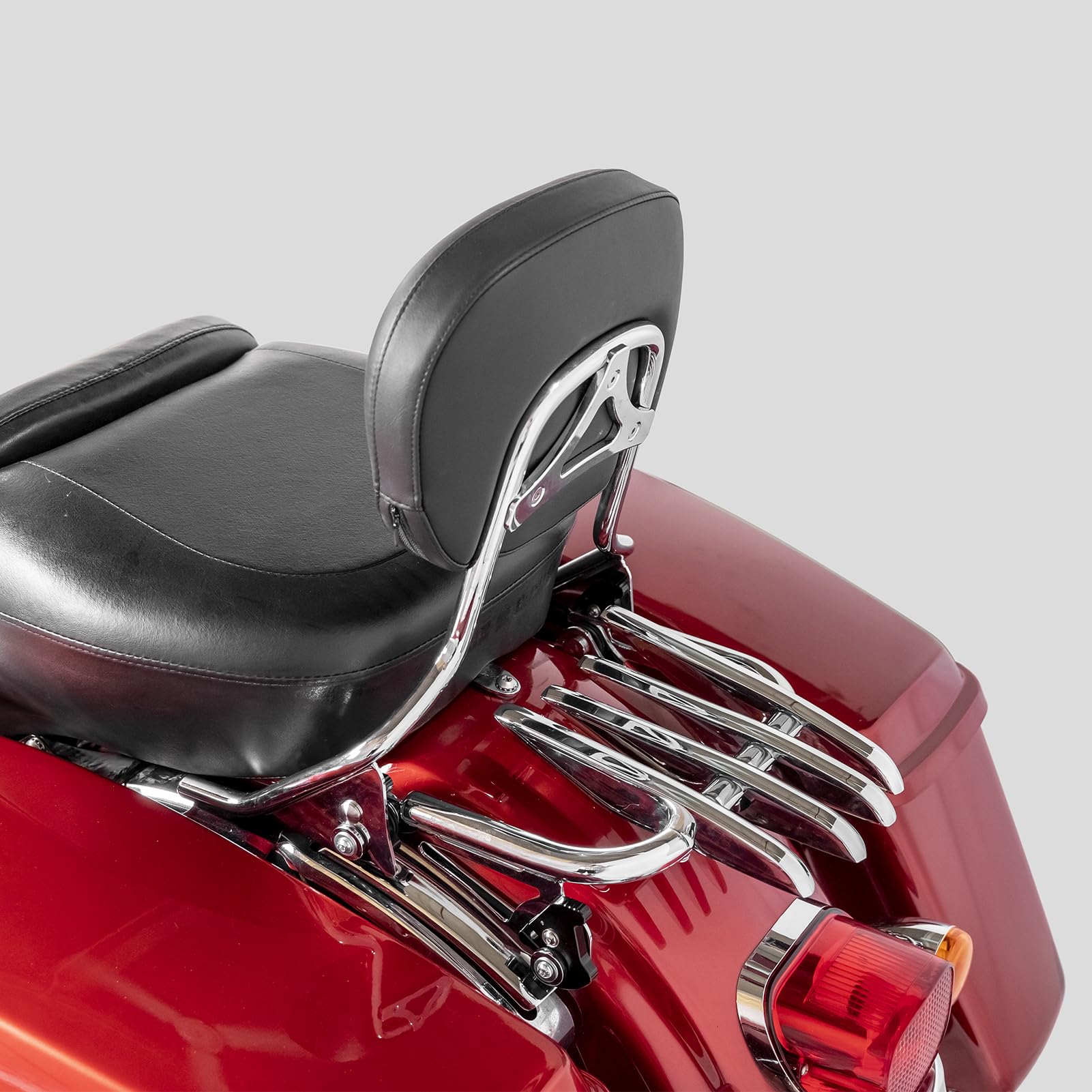 Mofun Chrome Luggage Rack Stealth Style Detachable Compatible with 2009-2024 Harley Touring Road King Electra Glide Road Glide S