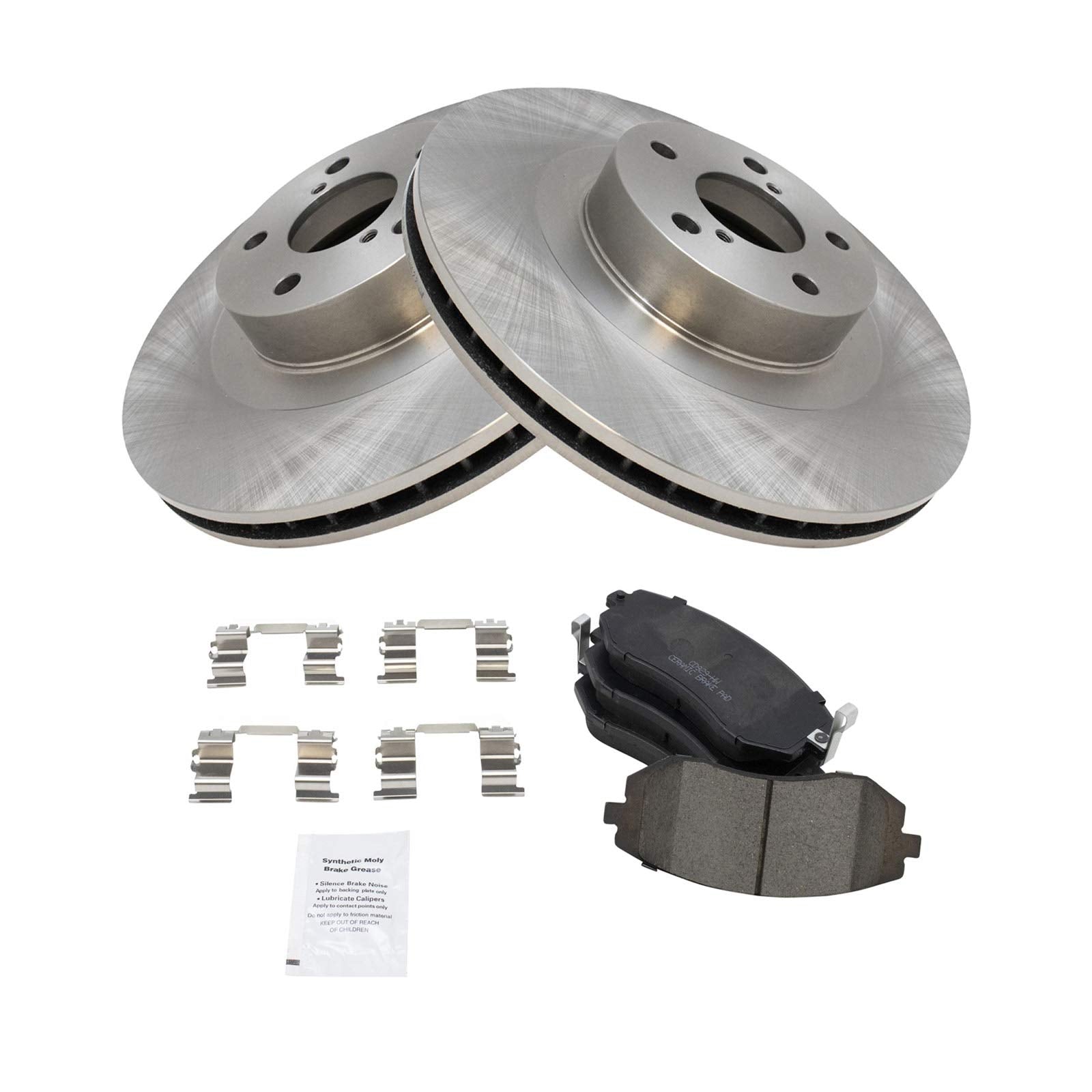 Trq Front Brake Pad & Rotor Kit Brake Pads Brake Rotor Ceramic Compatible With 2005-2006 Saab 9-2X 2003-2006 Subaru Baja 2003-20