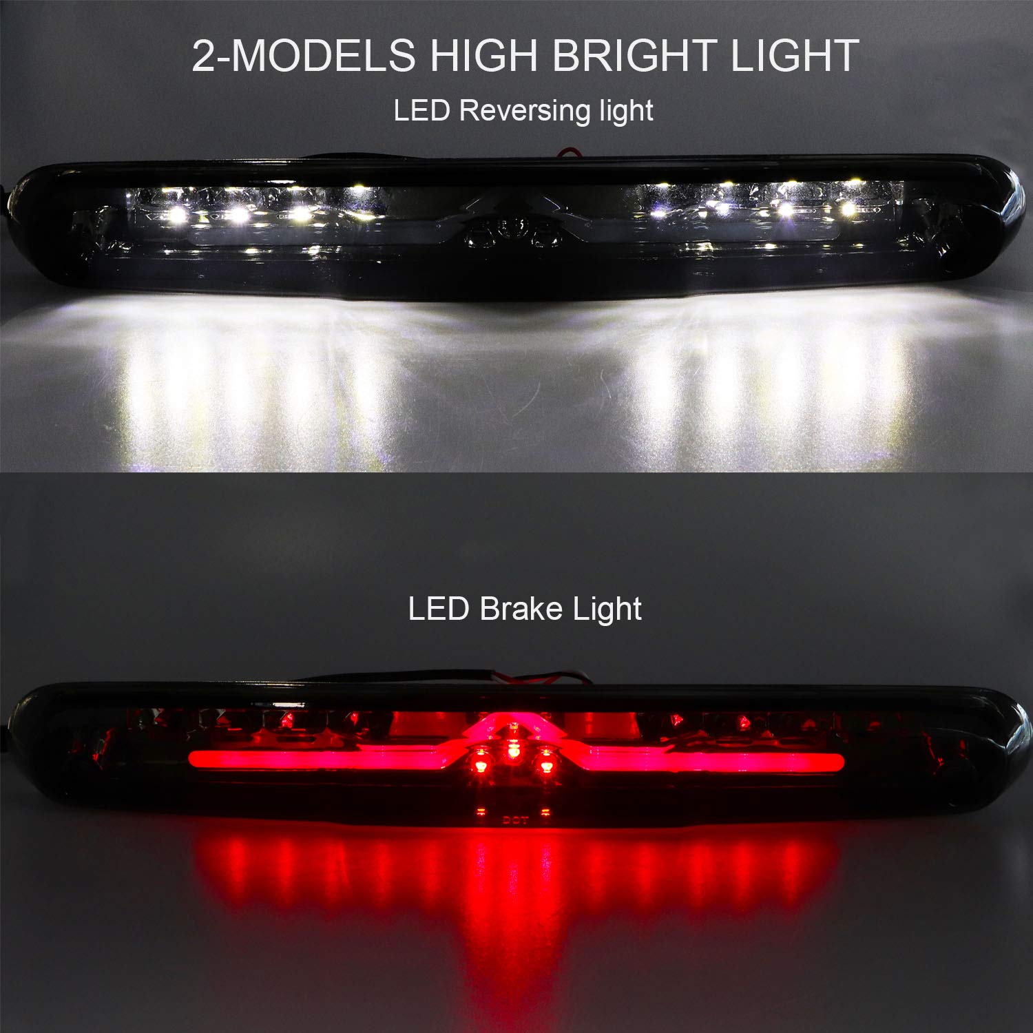 Tresound 3Rd Third Brake Light For 2007-2013 Gmc Sierra Chevy Silverado 1500 2500Hd 3500Hd, Cargo Light Led High Mount Lamp (Smo