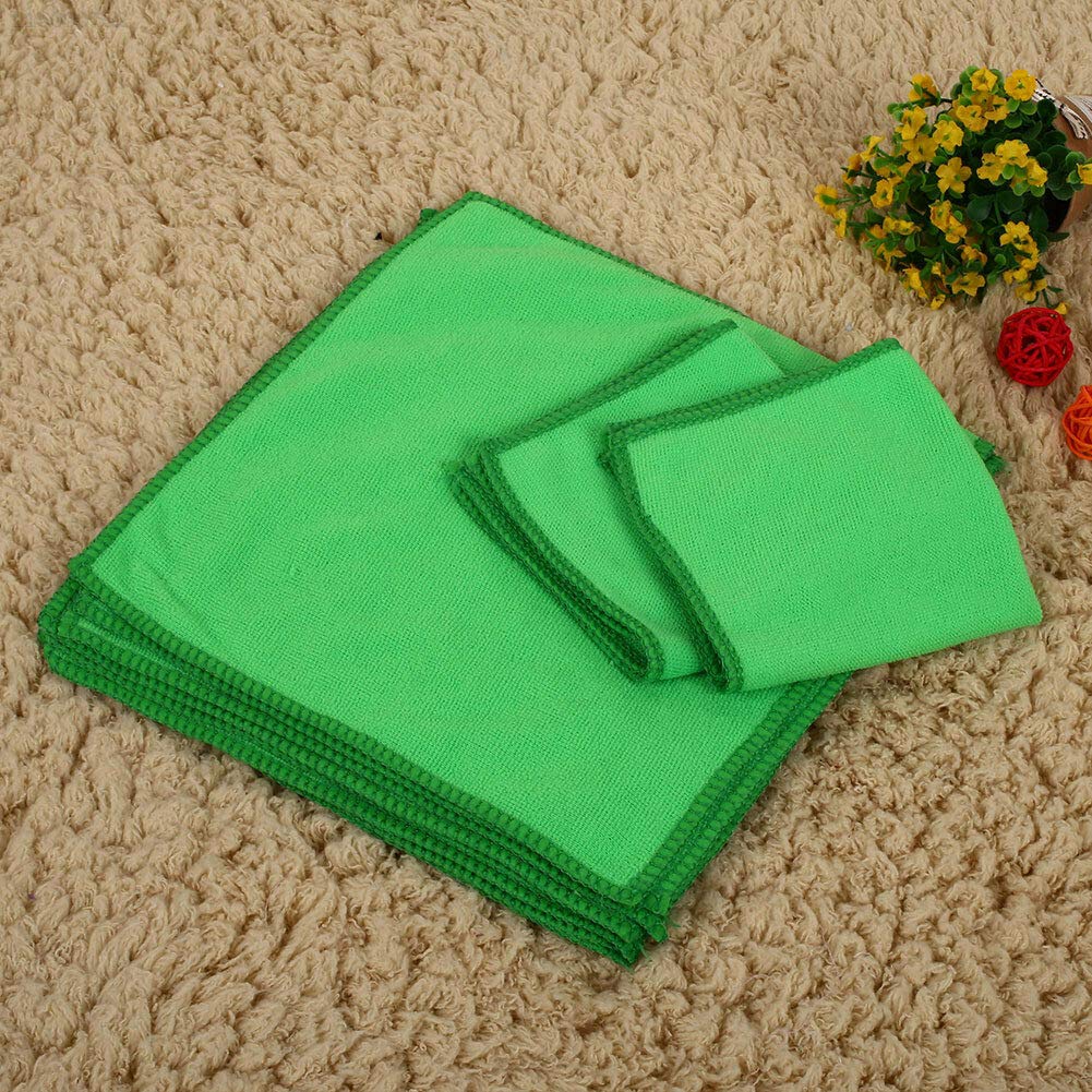 3NH A3E7 Green Microfiber Pratical Car Wash Cloth Cleaning 10Pcs 25x25cm