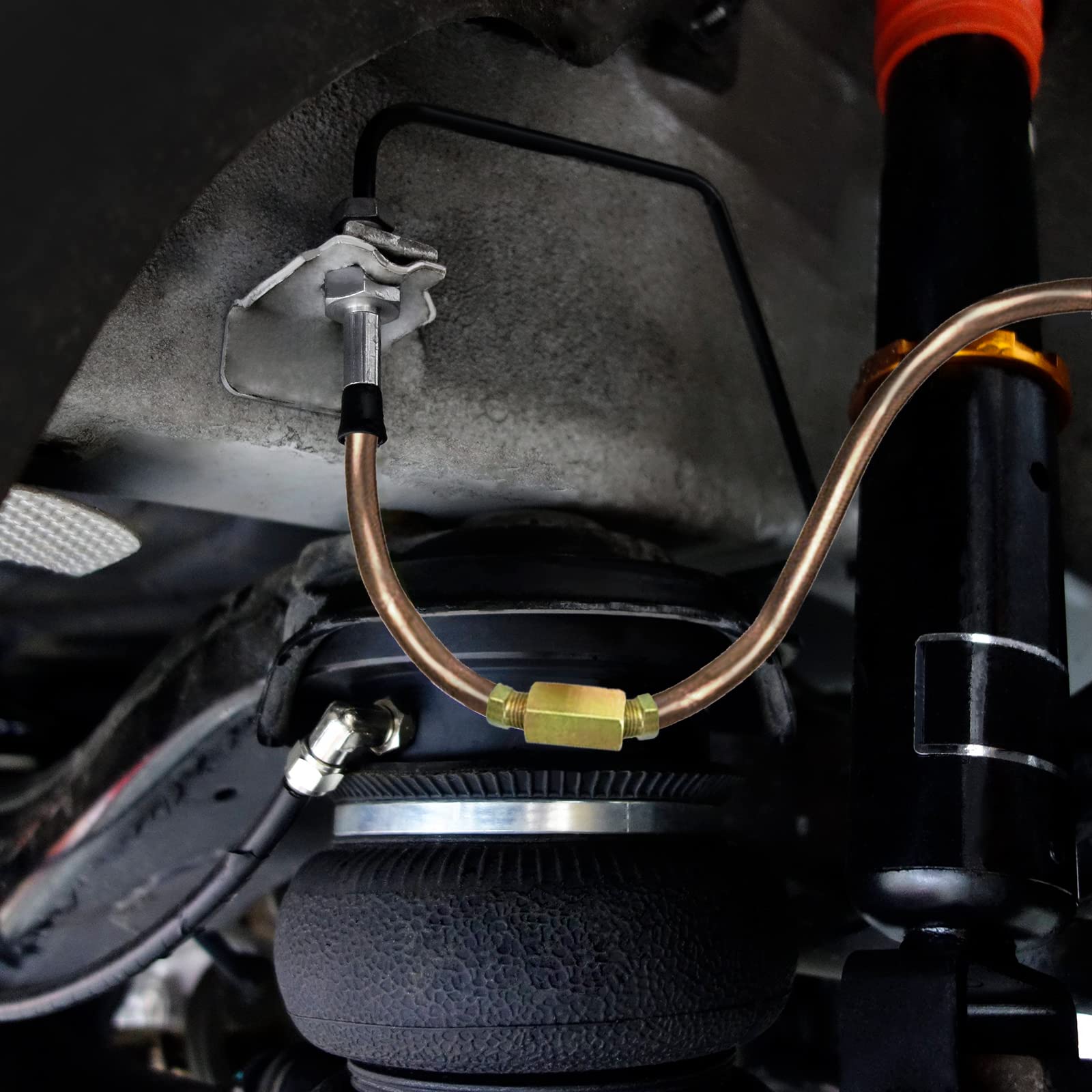 Muhize 25 Ft. 1/4 And 3/16 Copper-Nickel Brake Line - 2023 Upgraded Flexible Copper-Nickel Brake Line Replacement Kit With 32 Fi