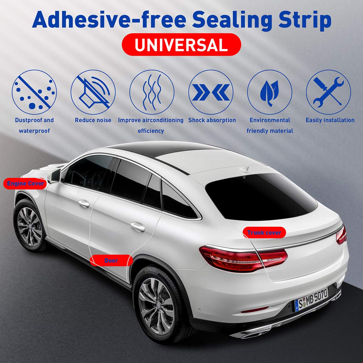 Car Door Edge Guards,Rubber Seal Protector U Shape Edge Trim Door Edge Protection Fit for Most Car (16FT, White)