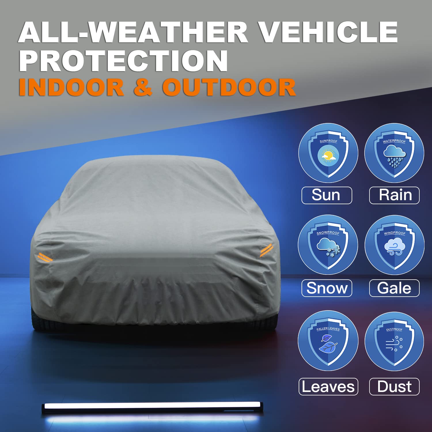 Kayme Heavy Duty Car Cover Custom Fit Mitsubishi Eclipse (1990-2012) Waterproof All Weather For Automobiles, Full Exterior Cover