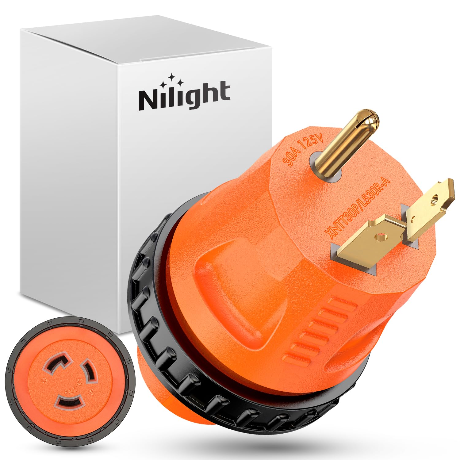Nilight 30 Amp To 30 Amp Rv Power Adapter Twist Locking Connector Tt-30P To L5-30R 30A Male Plug To 30A Female Receptacle For Rv