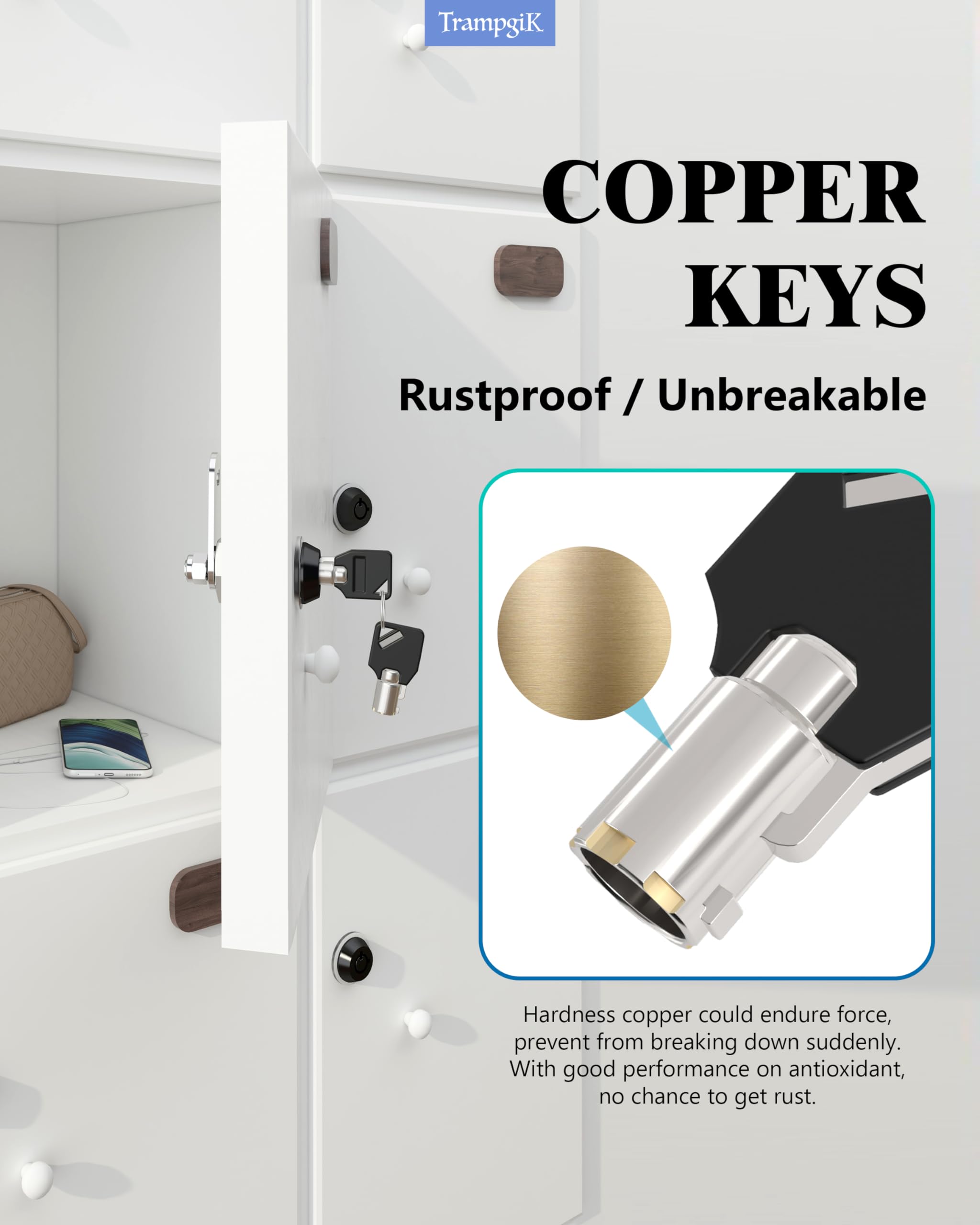 Trampgik Rv Storage Locks, 1 1/8    Camper Compartment Storage Door Locks With Keys, For Rv Camper Travel Trailer,Drawer Cabinet