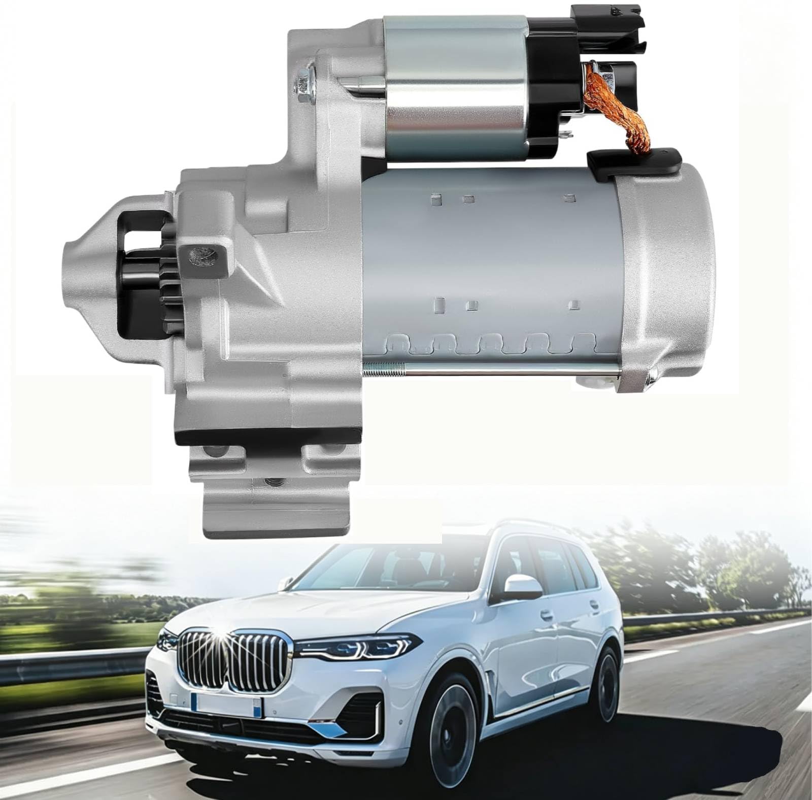 12418671505 Starter Motor Compatible with BMW X5 X3 X4 X6 X7 Z4 540i 740i 840i M2 M3 M4 3.0L 2019-2024, Replace OE 12418691852 1