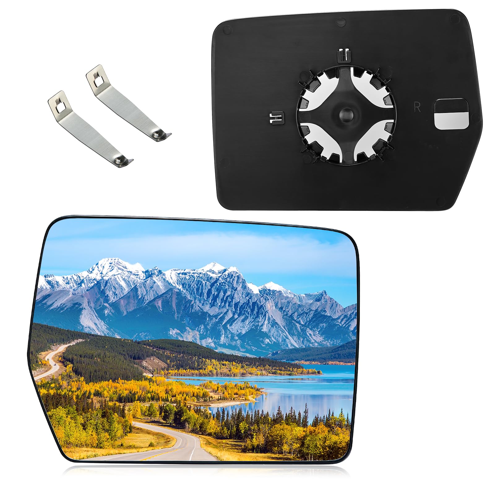 BDFHYK Passenger Right Side Mirror Glass Compatible With F-150 Convex rear view mirror with backing plate, Replaces 4L3Z17K707AB