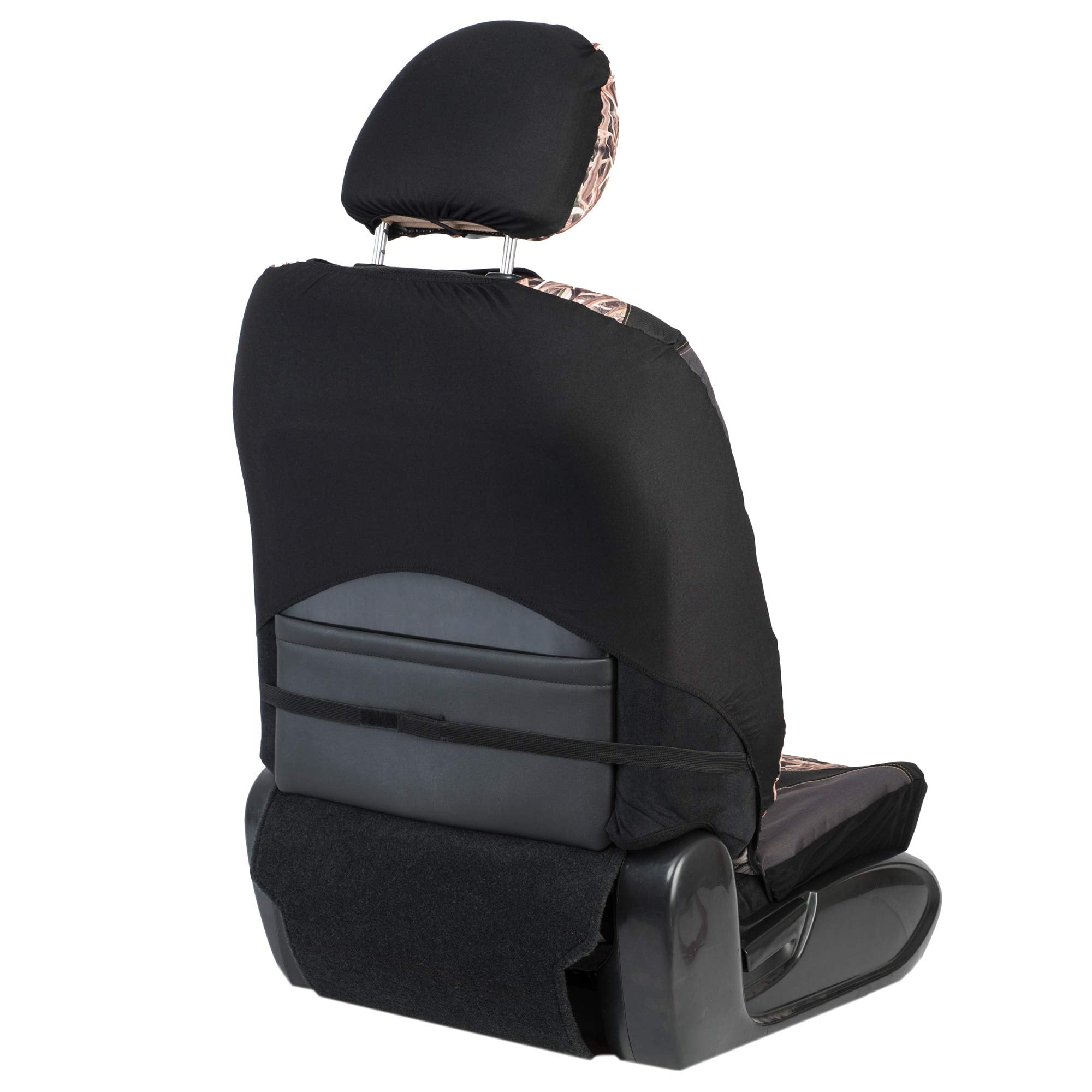 Ducks Unlimited Low Back Seat Cover, Universal Polyester, Stacked Logo (Mossy Oak Blades), Model DSC7003