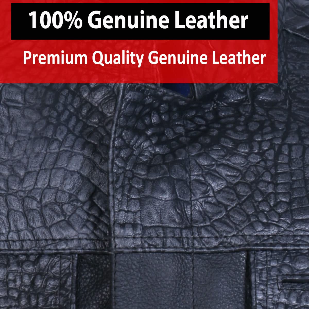 Soa Men 'S Leather Motorcycle Concealed Gun Pockets Biker Club Vest W/Armor Crocodile Black S