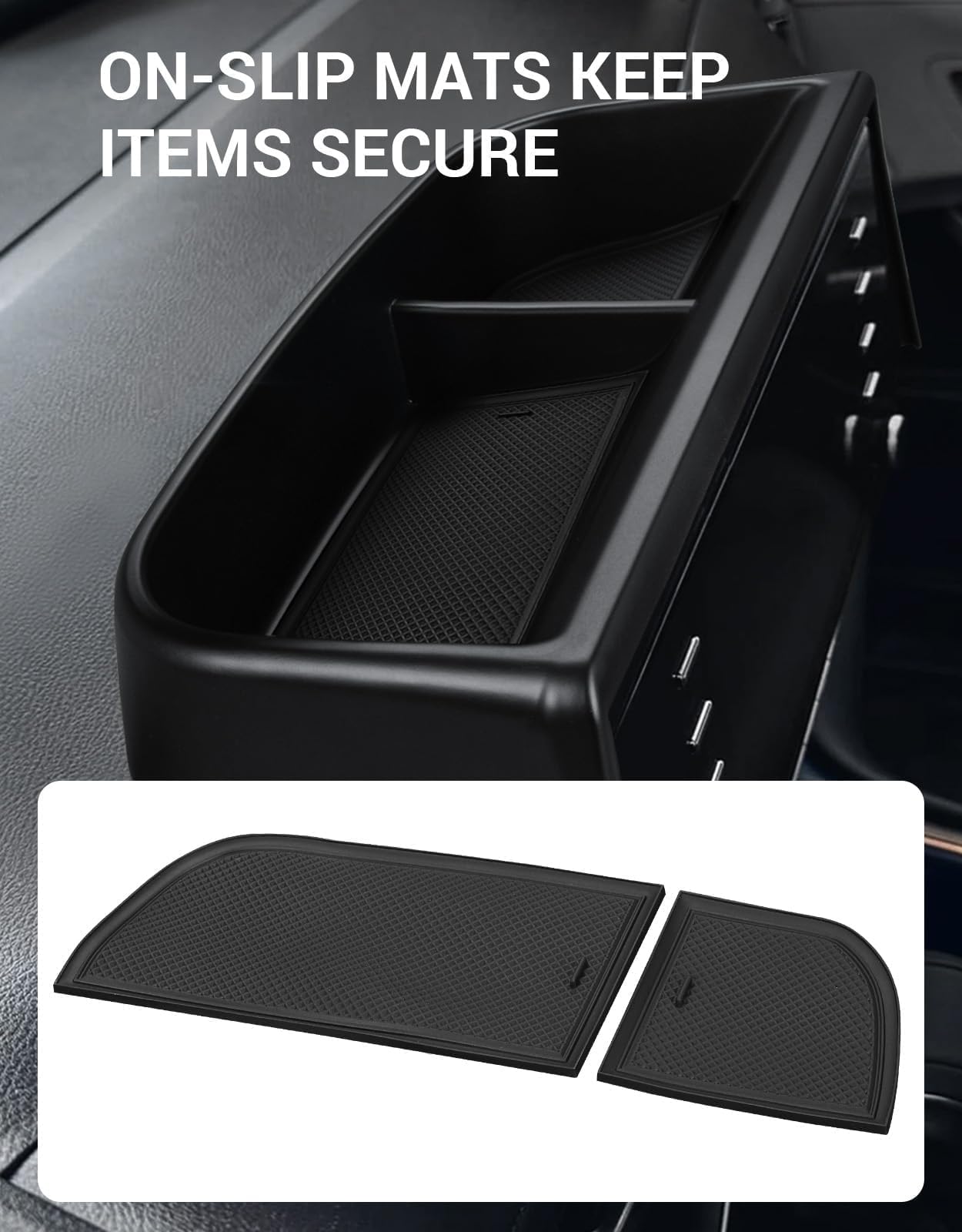 Ecarzo Center Console Dash Storage Tray for 2021-2024 Toyota Sienna, Black, ABS Material, Sunglass Holder, Model ECZ072