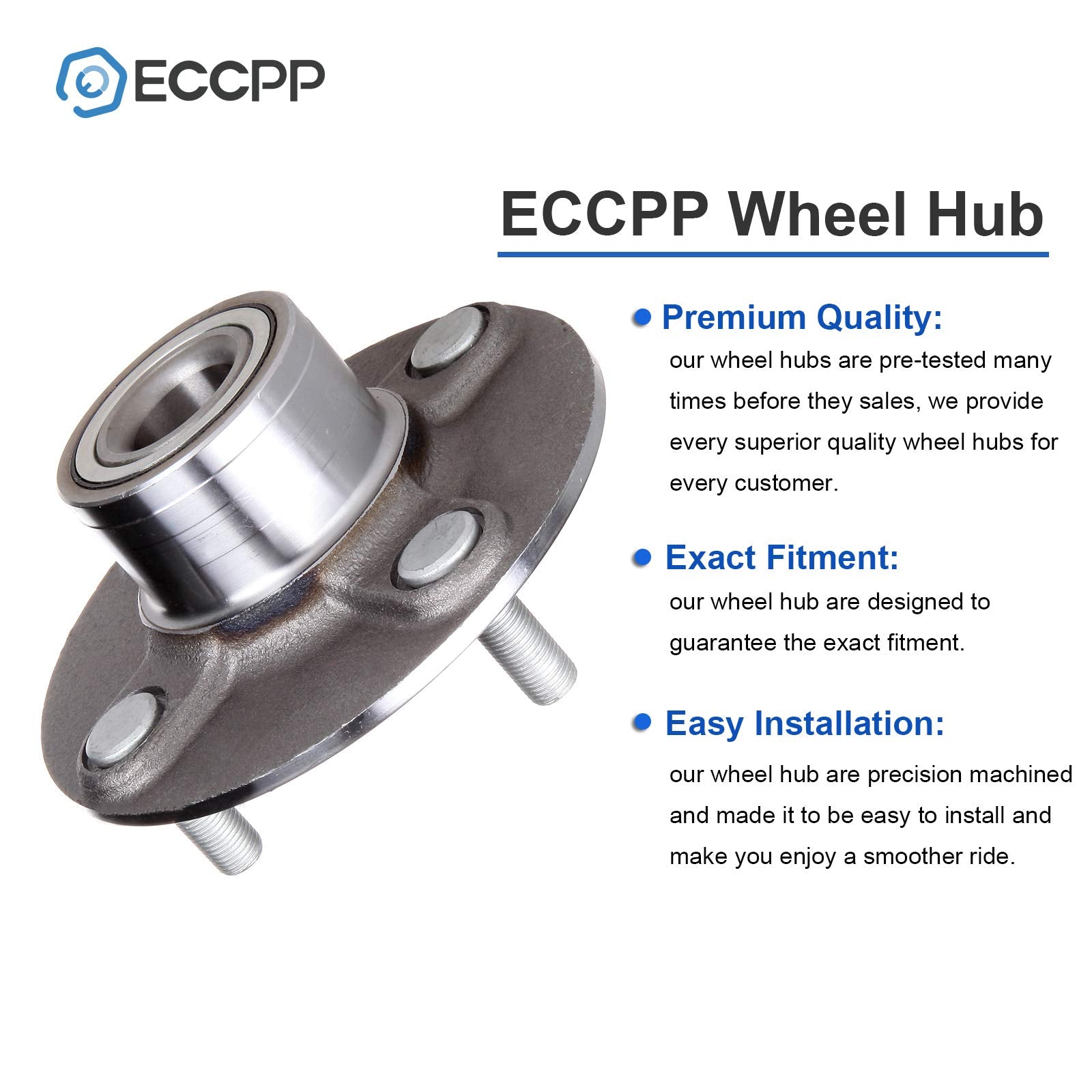 ECCPP Wheel Hub and Bearing Assembly Rear 512303 fit 2000 2001 2002 2003 2004 2005 2006 -Datsun Sentra Replacement for 4 Lugs Wh