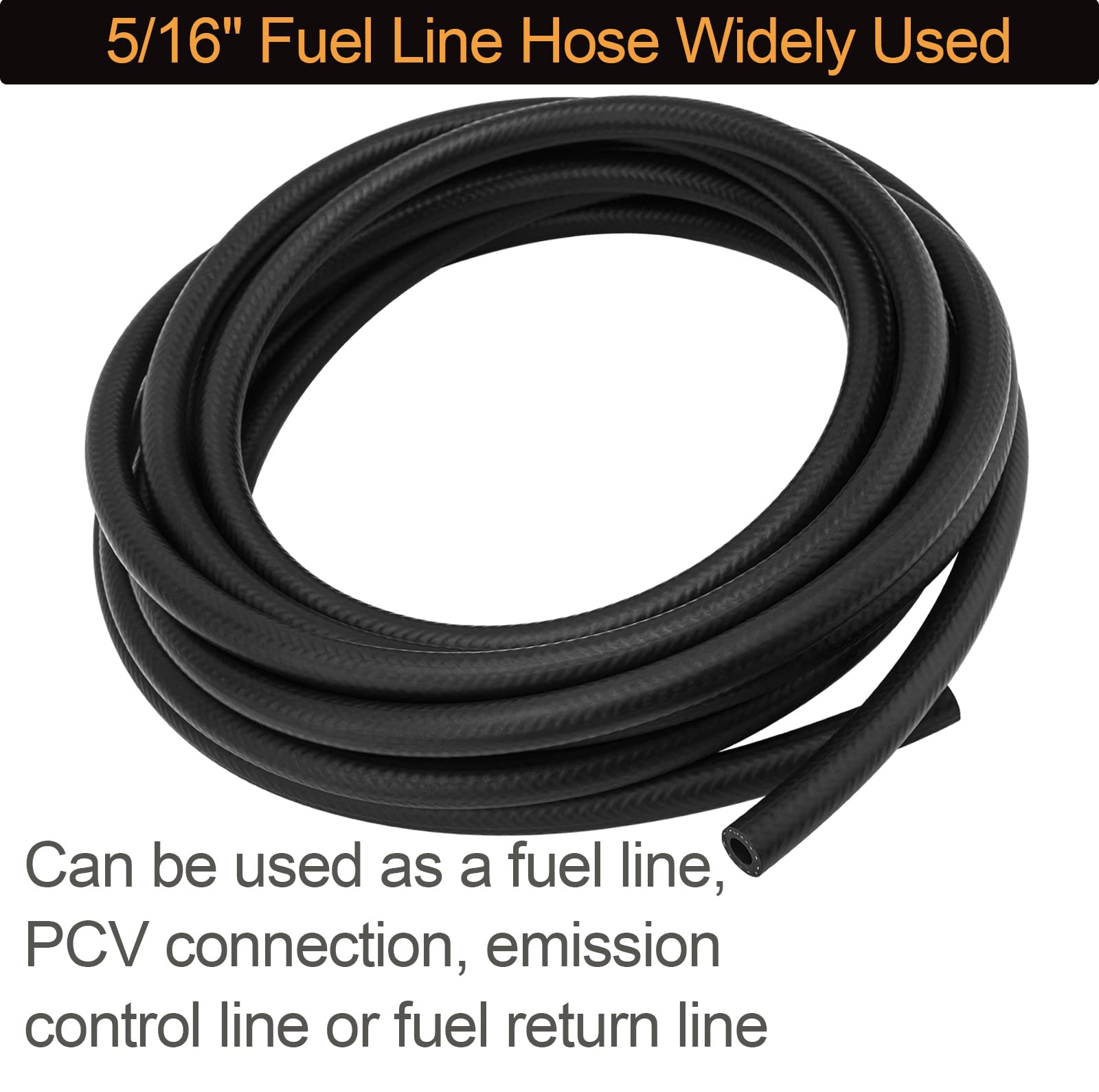 5/16'' ID Fuel Line Hose SAE 30R7, 150 psi 10' Length Fuel Hose