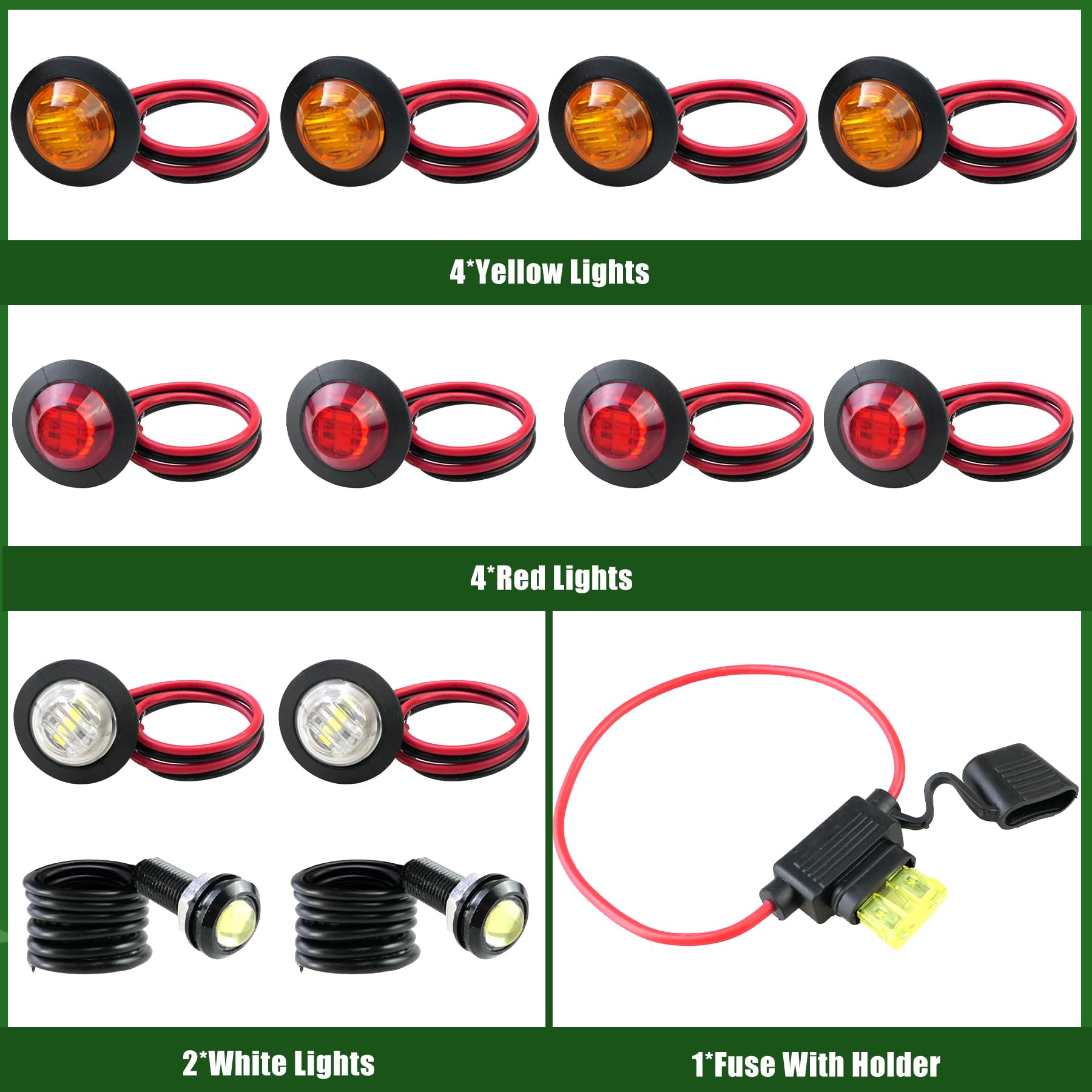 Mhaedwv Universal Atv Utv Sxs Turn Signal Kit - Turn Signal Light Kit, Street Legal Rocker Switch, Side By Side Turn Signal Kit