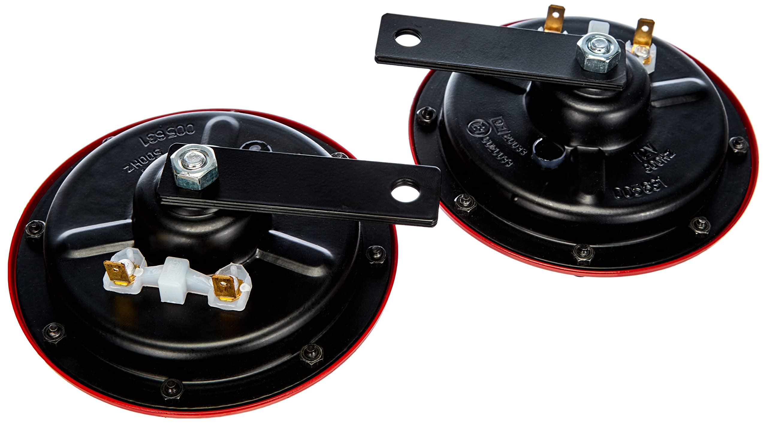 Hella Stark Sound - 109.23.37 - Red Set 12 V High/Low Frequency Hella Super Tone Horn Set B 133, 12 Volt