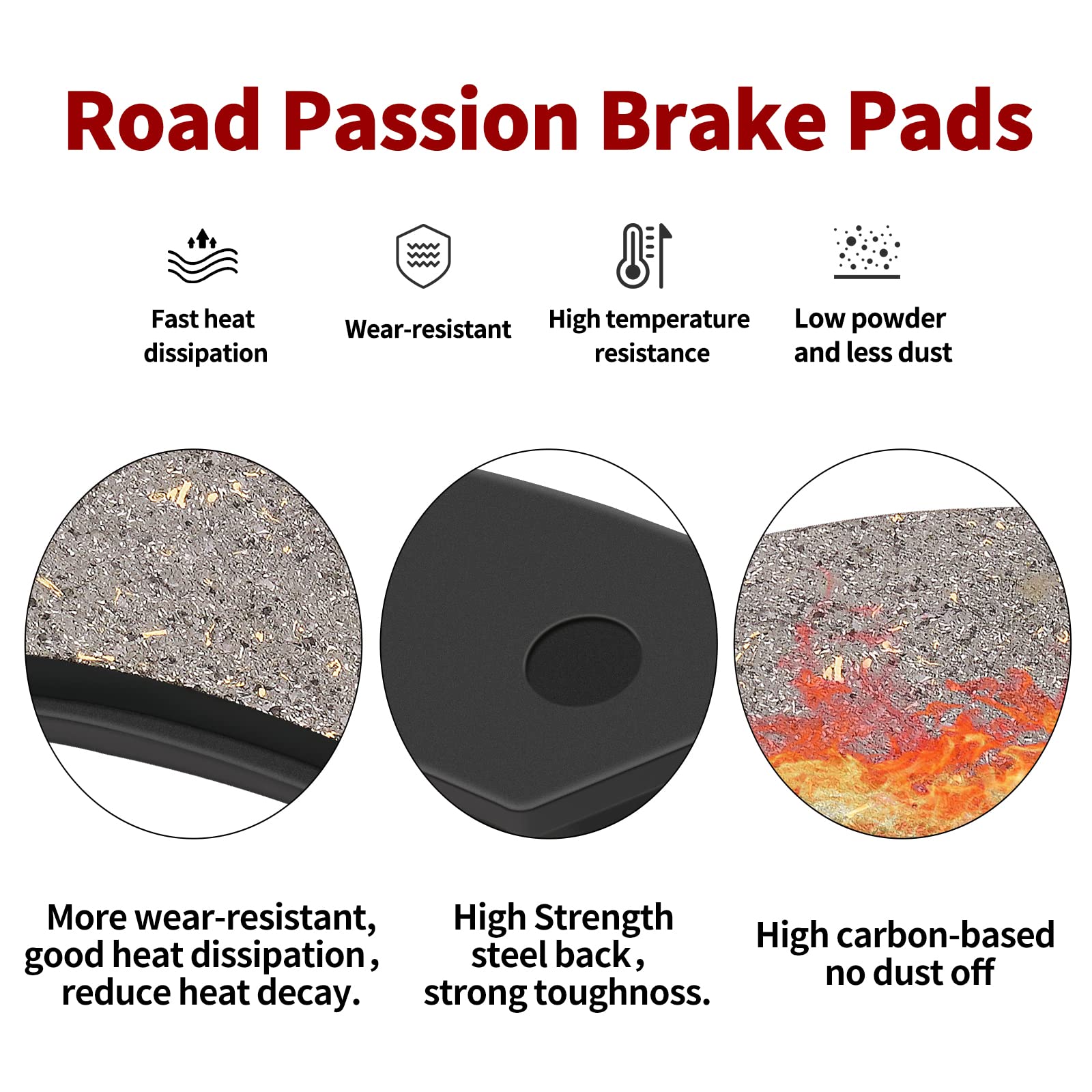 Road Passion Brake Pads Front and Rear for SUZUKI LT-Z 400 K/Z/L Quadsport 2003-2014/ Honda TRX400X TRX 400X 2009-2014 / TRX400E