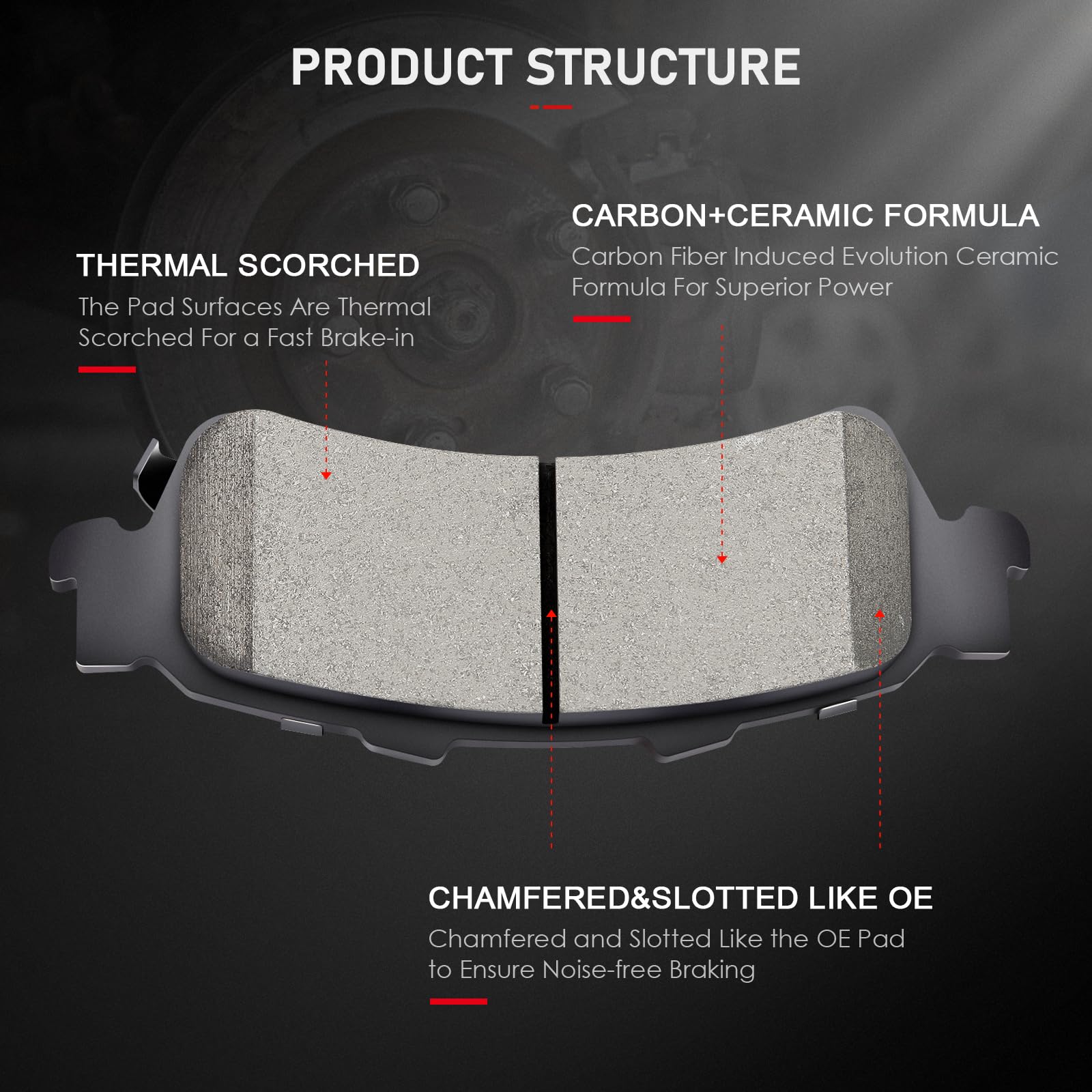 Cciyu D792 Professional Ceramic Rear Brake Pads Set Fit For Cadillac Deville,Dts,For Chevy Astro,Avalanche,1500,Silverado,1500 H