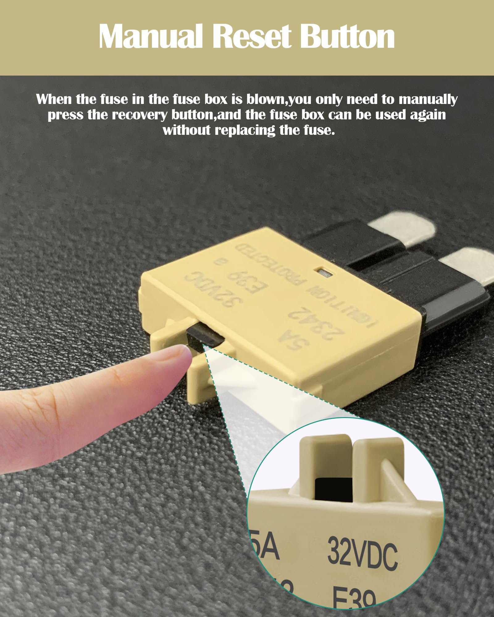 Standard Blade Car Fuse 5A Resettable Automotive Fuse Atc Ato Manual Reset Fuses Manual-Reset Blade Circuit Breaker For Boat Tru