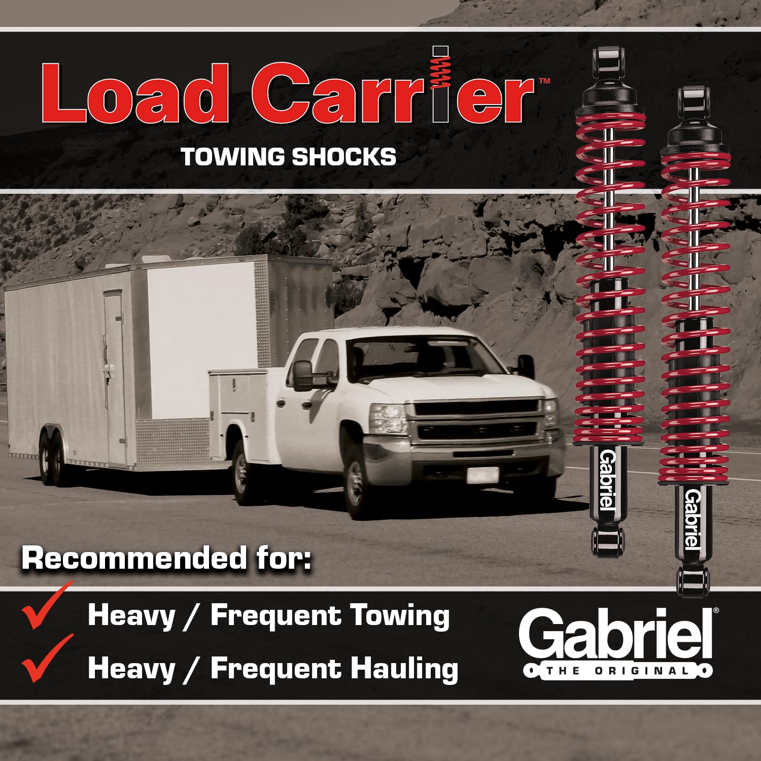 Gabriel 34076 Load Carrier Front Towing Shock Absorbers For Ford Ranger, E-150, E-250, E-350 Econoline, E-450 Super Duty, Explor