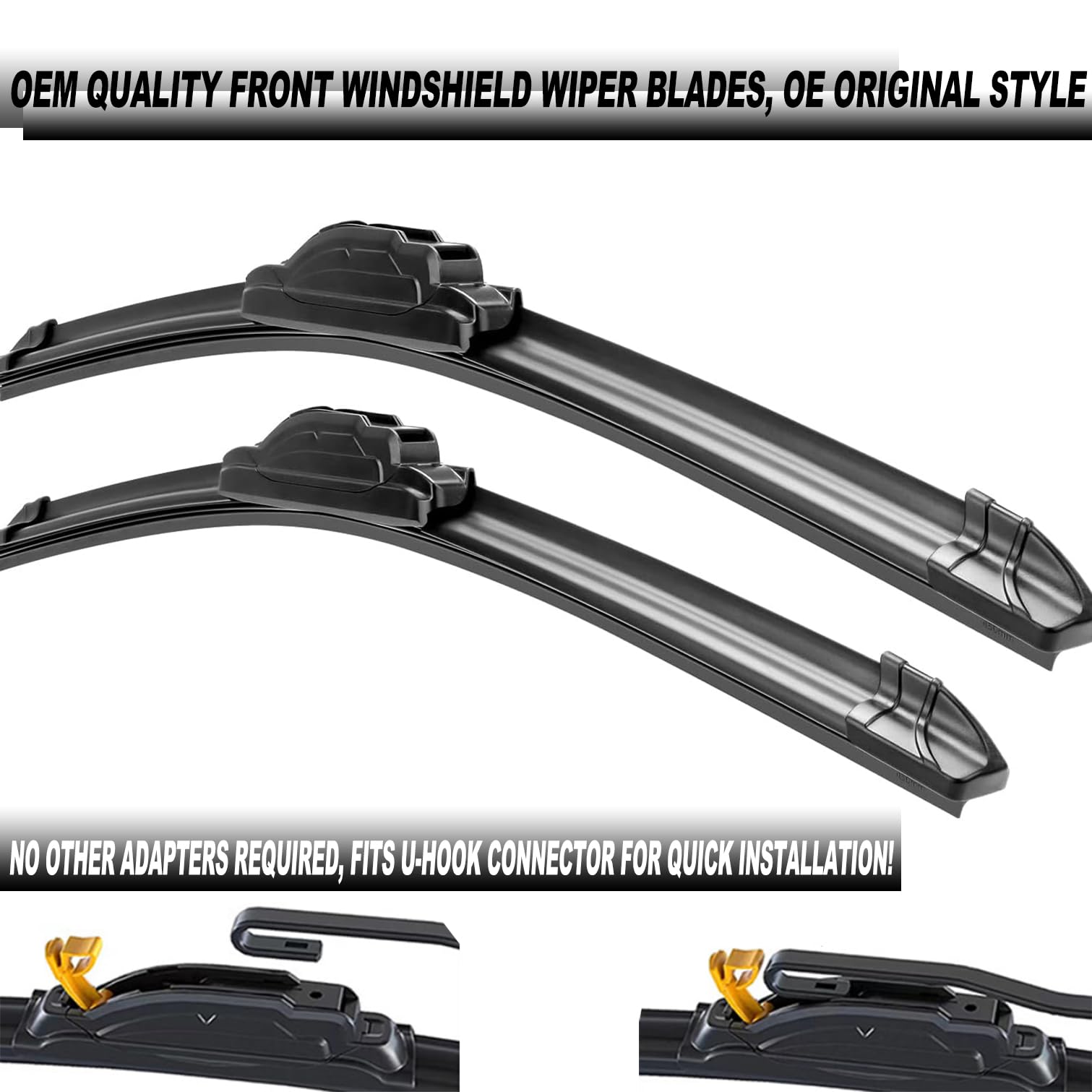 26 + 17 Oem Quality Front Windshield Hook Wiper Blades Oe Original Style (Set Of 2)