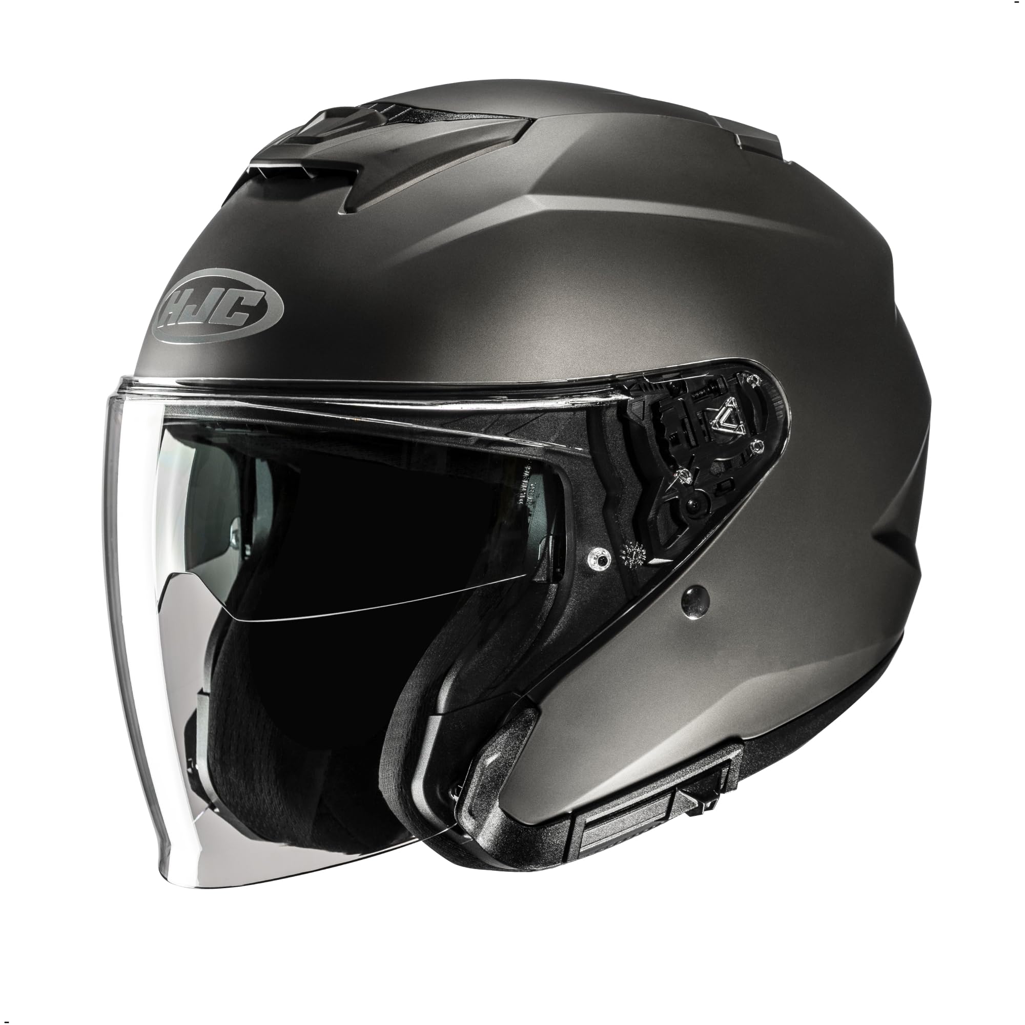 HJC i31 Solid Open Face Motorcycle Helmet, DOT Approved (Semi Flat Titanium, Medium)