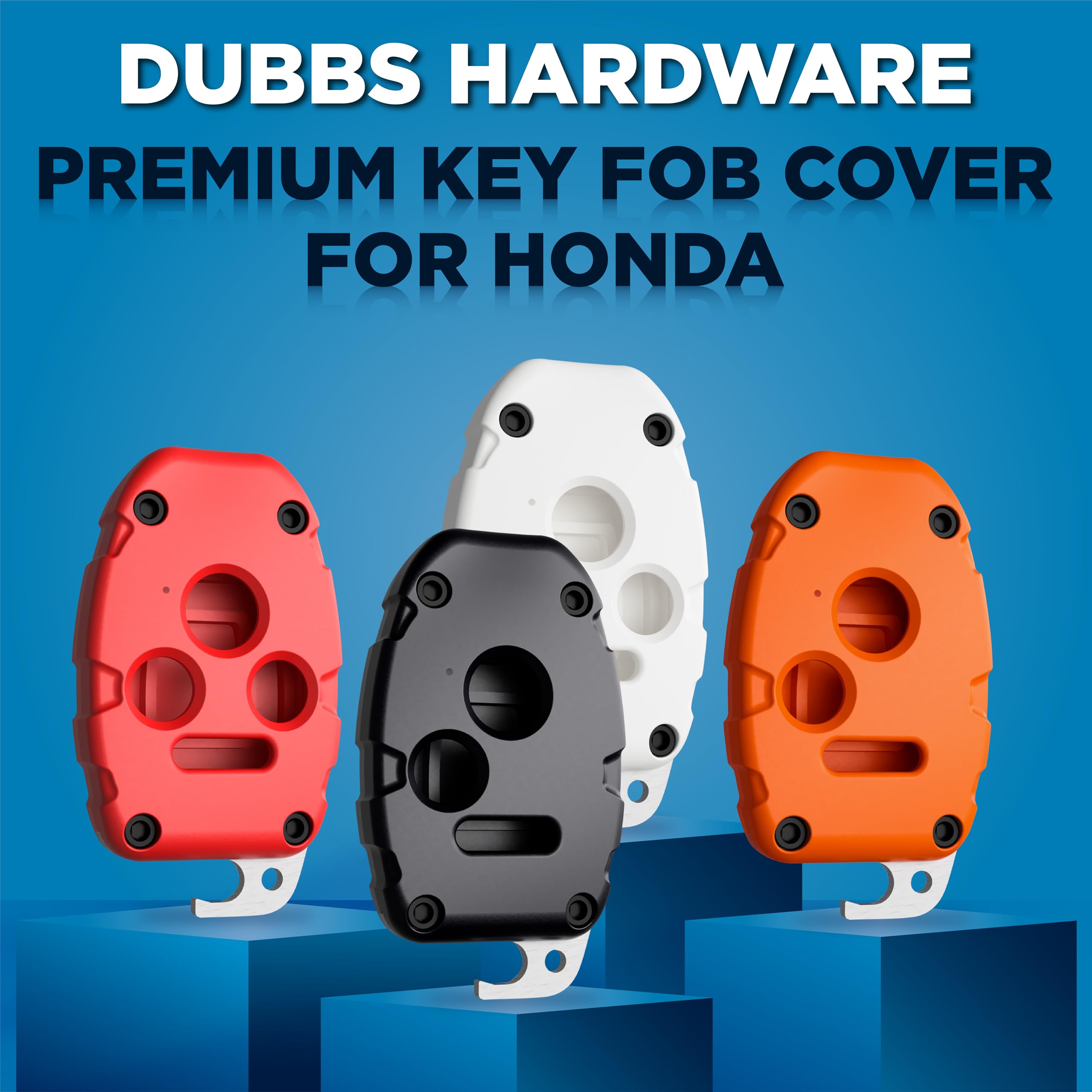 Dubbs Hardware Honda Key Fob Shell | Durable, Crack-Resistant | 3 Button, White | Easy DIY Installation, Integrated Bottle Opener