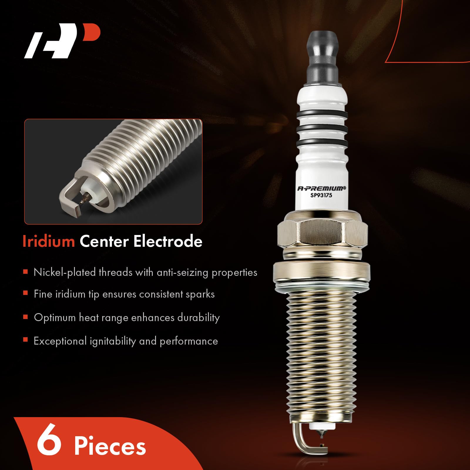 A-Premium Iridium Platinum Spark Plugs Compatible With Honda Accord & Jeep Grand Cherokee & Dodge Grand Caravan & Kia Sorento &