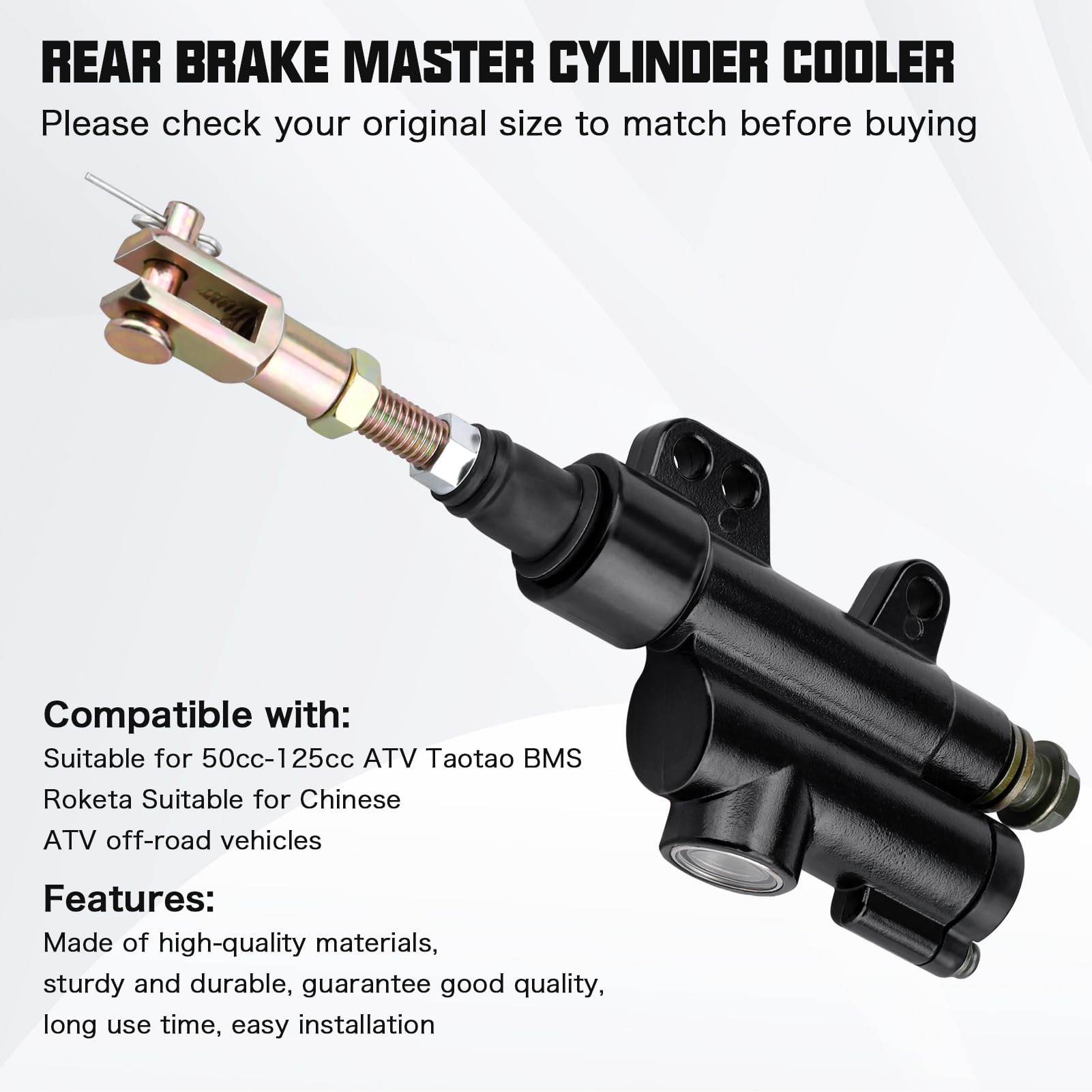 LOCOPOW Rear Brake Master Cylinder for Chinese 50cc 70cc 90cc 110cc 125cc ATV Dirt Pit Bike Quad Taotao Baja BMS Roketa Xpro Apo