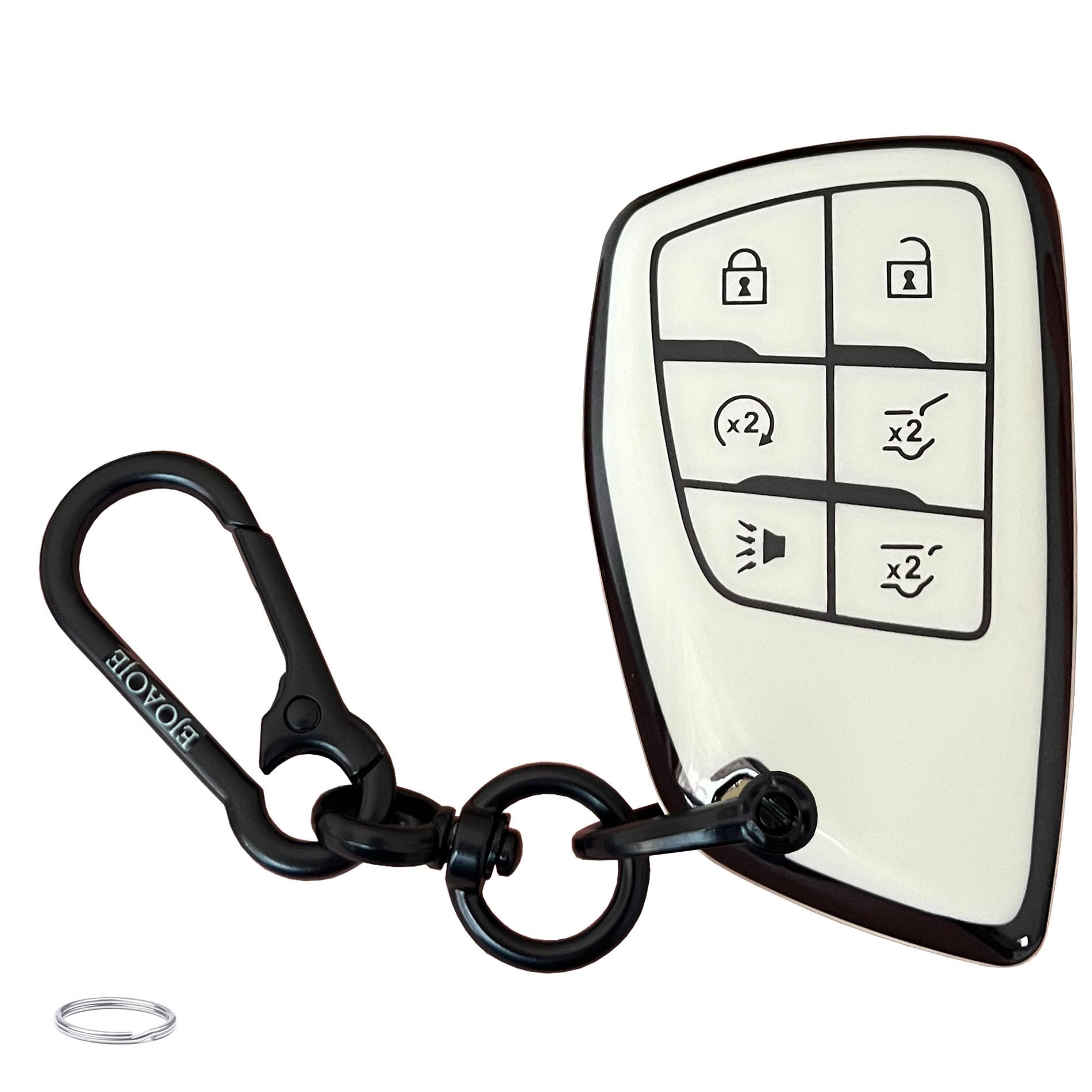 EJOAOJE Smart Key Protective Shell for Chevy Key Fob Cover with Keychain Fits for 2021-2025 Chevy Tahoe Suburban GMC Yukon Denal
