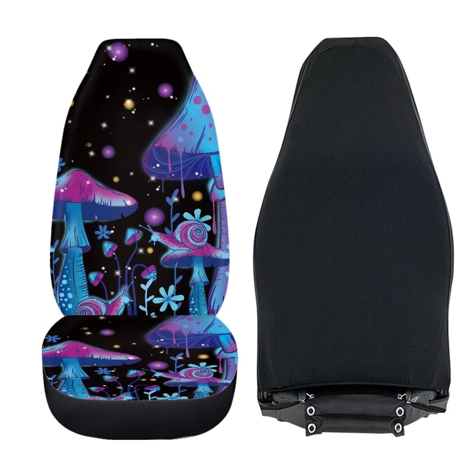 Poceacles Mushroom Snail Flower Car Seat Cover Protector Front Seat Cover SUV Car Full Set for Women Bucket Seat Cover Blanket P