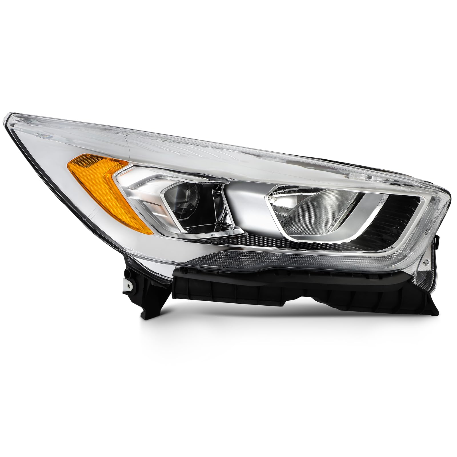 LBRST Headlight Assembly Fit 2017-2019 for Escape Passenger Side Headlight Chrome Housing Amber Reflector FO2503351