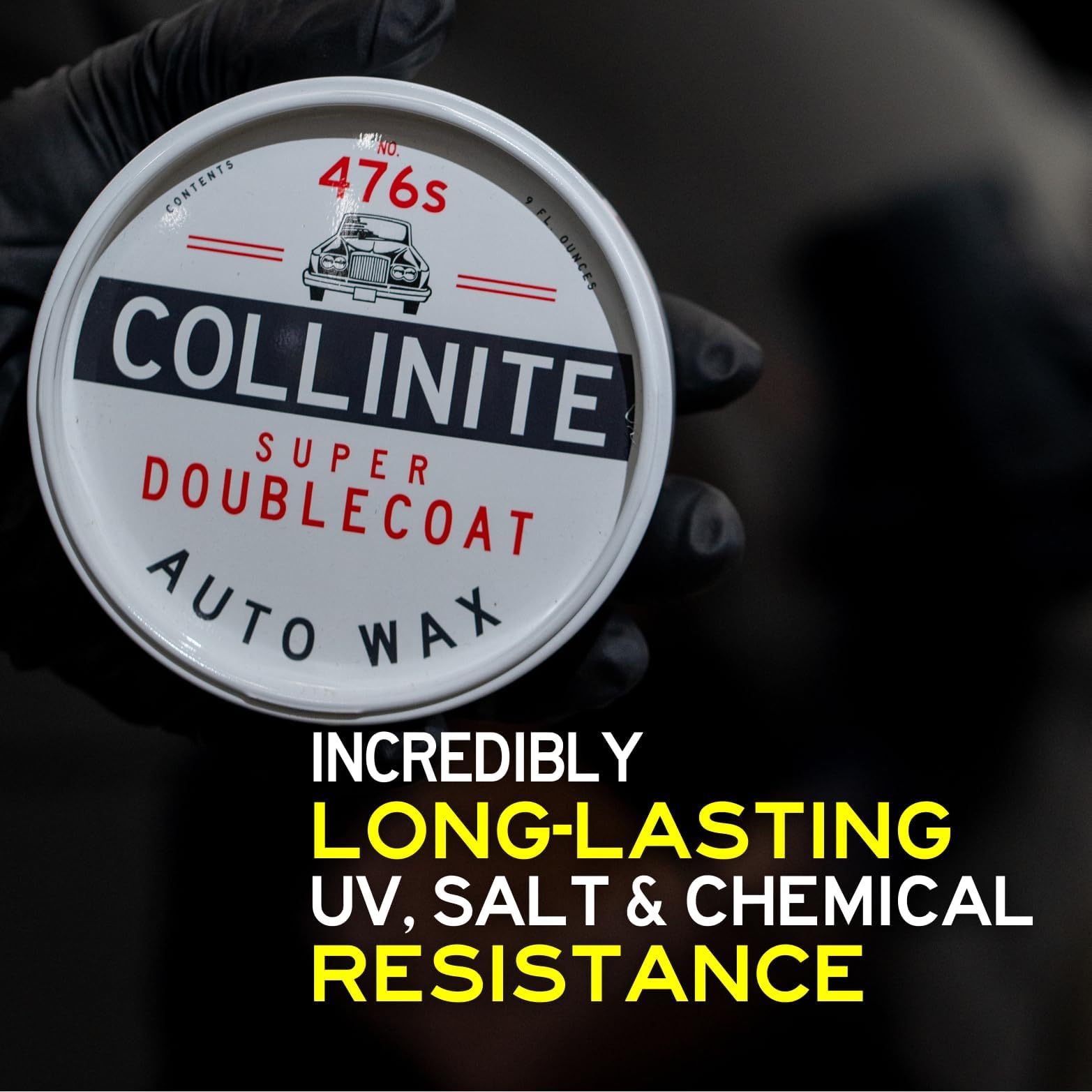 Collinite 476 Super Doublecoat Wax-Carnauba + Polymer Sealant - High Gloss Shine + Ultra Durable Hydrophobic Beading & Long-Lasting Paint Protection For Cars, Trucks, And Motorcycles (9 Fl Oz)