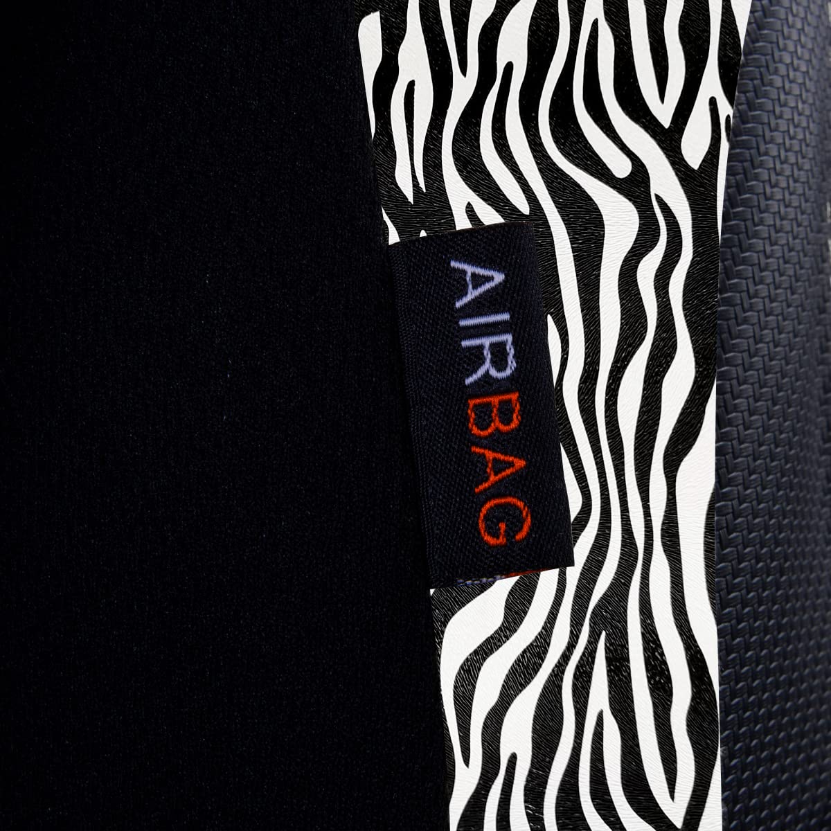 Flying Banner Car Seat Covers - Zebra Black Velvet Faux Leather Full Set (8PCS) - Durable & Stylish Protection for Front and Rear Seats