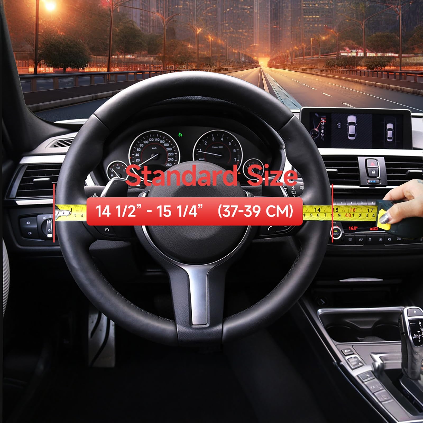 Diamond Steering Wheel Cover,with Bling Crystal Rhinestone, Delicate and Anti-Slip Sparkly Sedan Steering Wheel Cover ,Adaptable