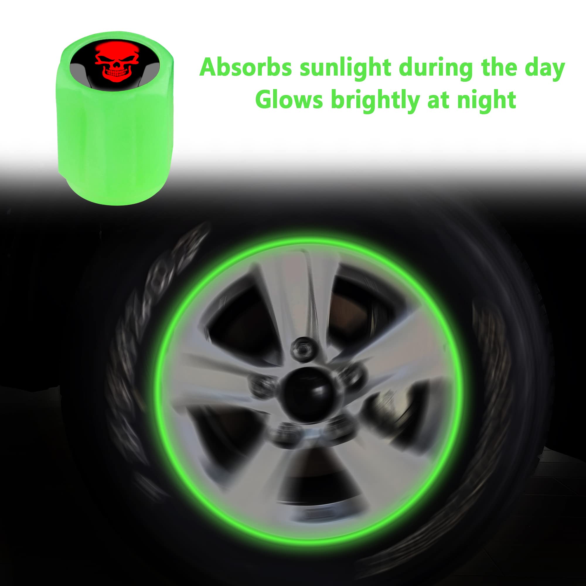 16Pcs Fluorescent Tire Valve Stem Caps,Luminous Auto Wheel Air Valve Cap,Universal Decoration Accessories For Car/Suv/Bicycle/Tr