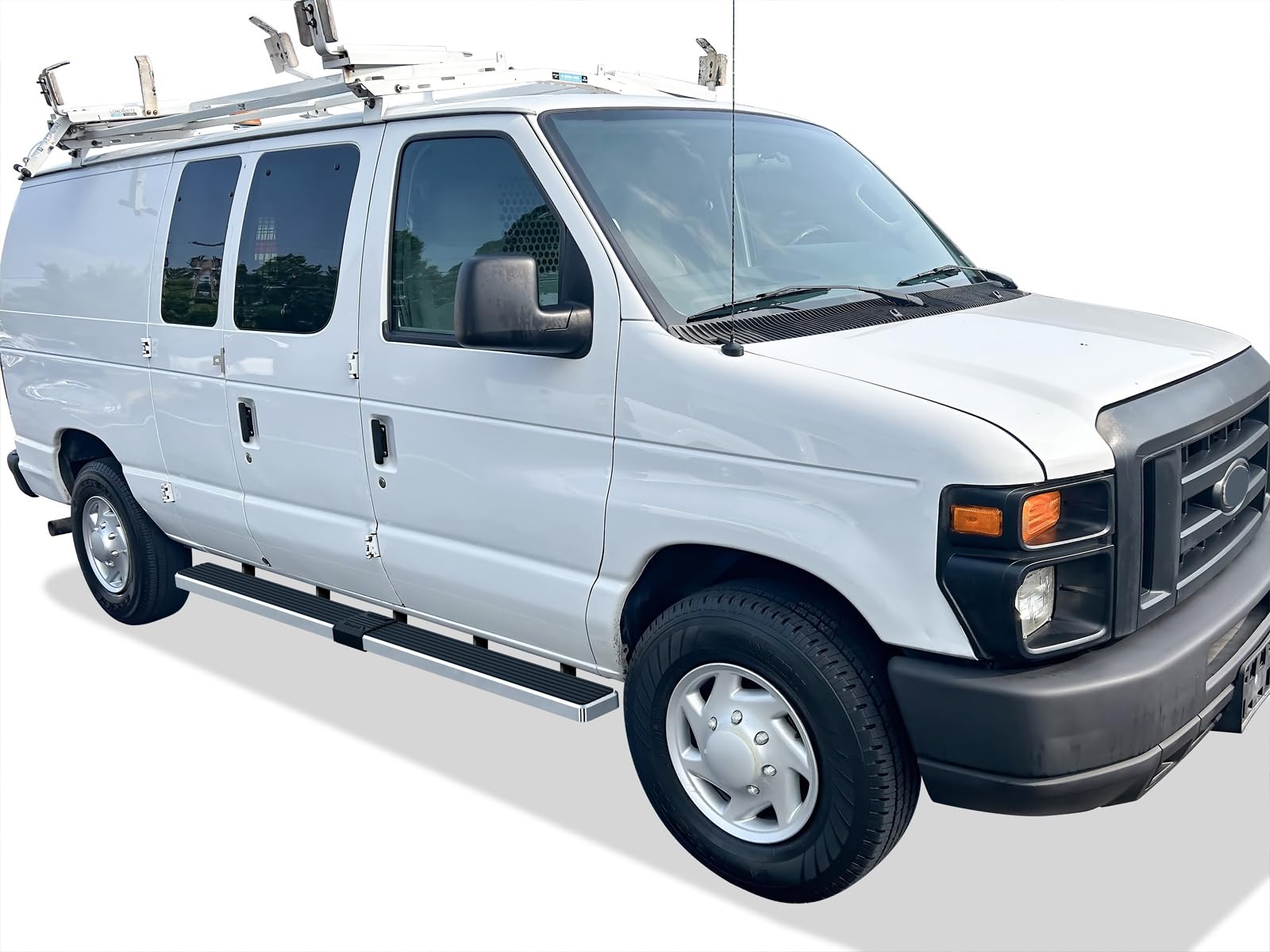 APS 6" Stainless Steel Running Boards for Ford Econoline 1999-2014, Model IB-F6404A, Silver Side Steps