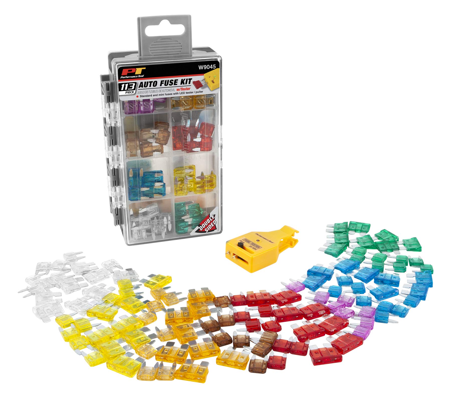 Performance Tool W9045 113Pc Auto Fuse Kit W/ Tester