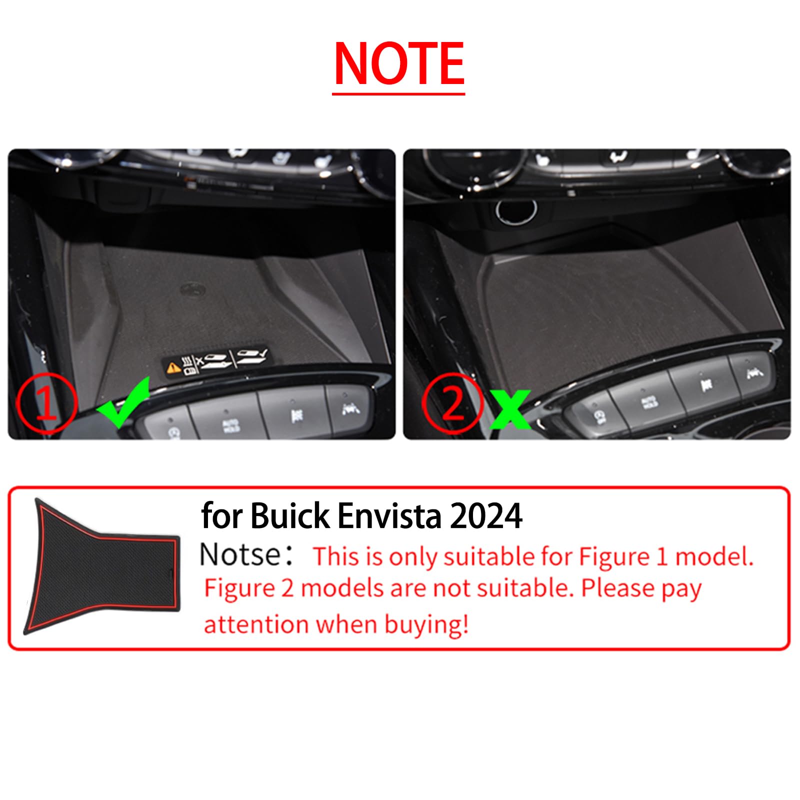 Smabee Cup Holder Inserts For Buick Envista 2024 2025 Center Console Liners Door Slot Mats Door Pocket Liners For 2025 Envista Accessories Interior (White)