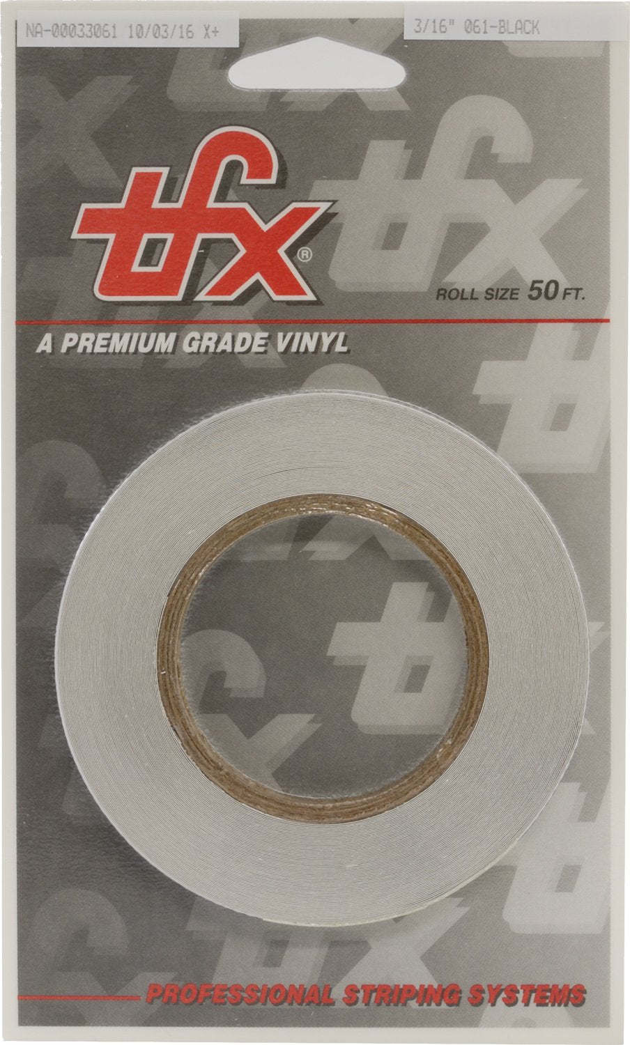 Universal TFX Auto Customizing Dual Pinstripe Vinyl - 3/16" x 50' - 1/16" Stripe/Gap - Black Color (061)