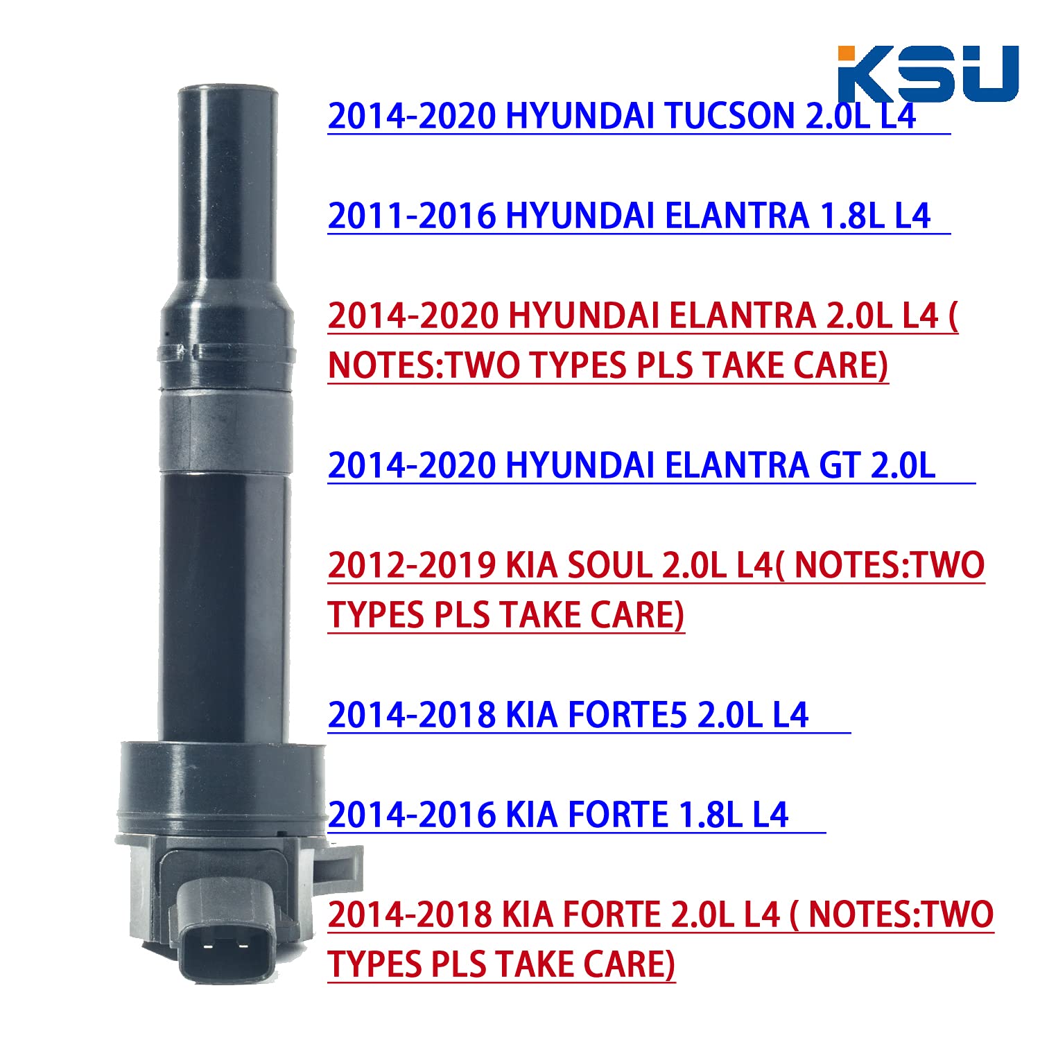 Ignition Coil Pack for Kia Soul Forte Forte5 Hyundai Tucson Elantra Elantra GT (1.8L 2.0L ONLY) 2011-2016 Replacement for UF651