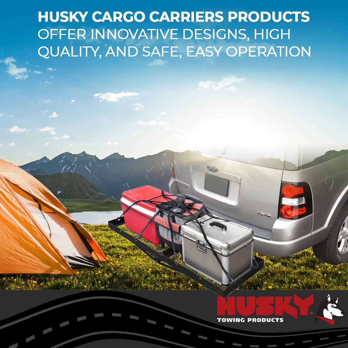 Husky Towing Liners 81148 Extra Wide Steel Cargo Carrier - 500 Lb. Capacity
