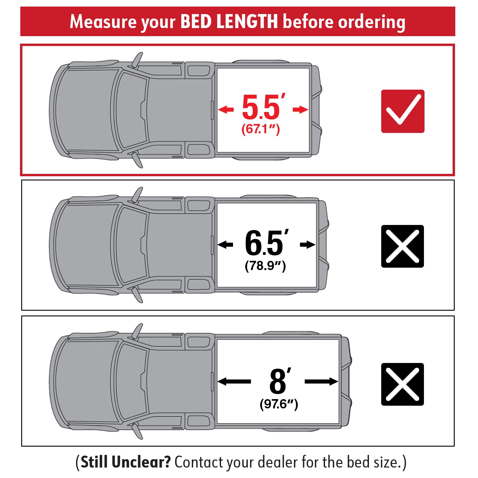 Maxmate Soft Quad-Fold Truck Bed Tonneau Cover Compatible With 2015-2020 Ford F-150 | 5.5' (67'') Bed | Tcf484041