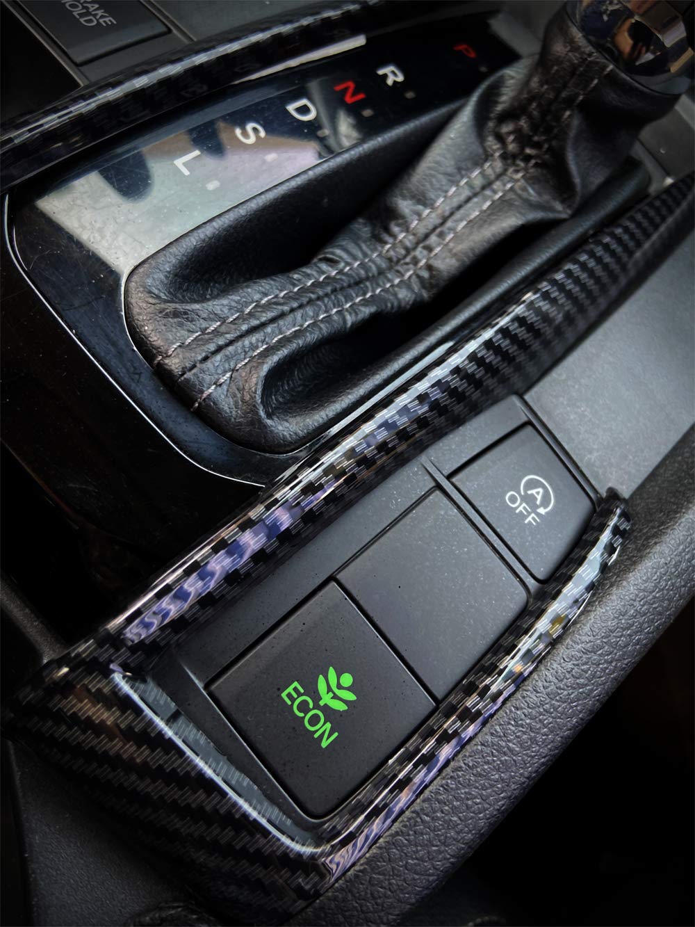 Carbon Fiber Grain Gear Shift Frame Cover Trim Car Styling Interior Decoration for Honda 10th Gen Civic 2016 2017 2018 2019 2020