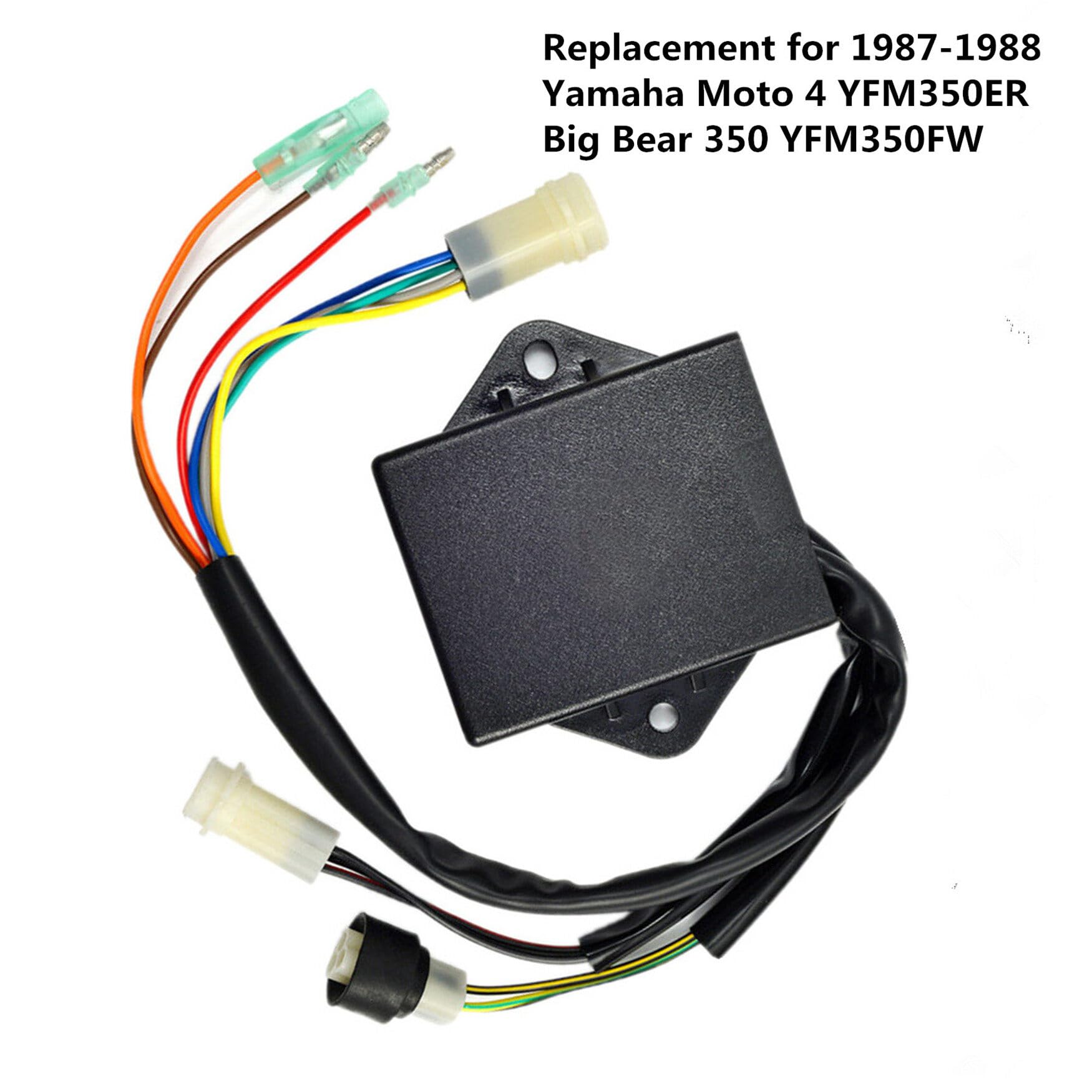 WFLNHB CDI Box Replacement for Yamaha Moto 4 & Big Bear 350, Model 1YW-85540-20-00, Black, 1987-1988