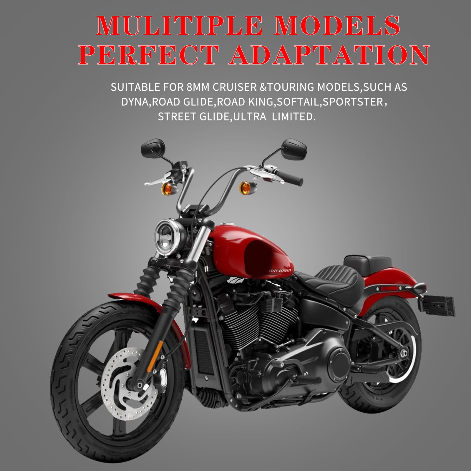 LDJXDADI Black Sportster Mirrors for Road King Street Electra Glide Dyna Softail Road Glide Motorcycle Rearview 1982-2019 2020 2